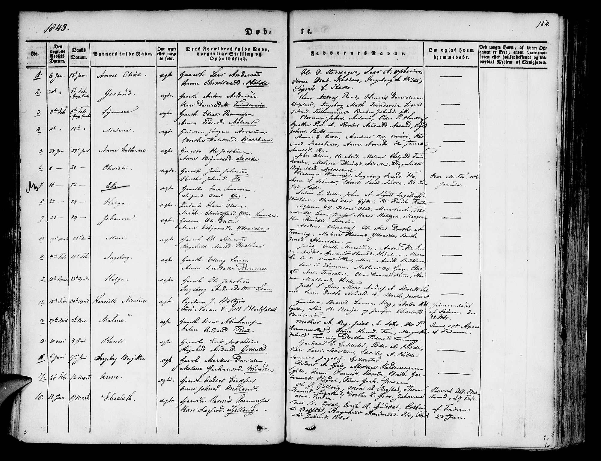 Innvik sokneprestembete, SAB/A-80501: Parish register (official) no. A 4I, 1831-1846, p. 154