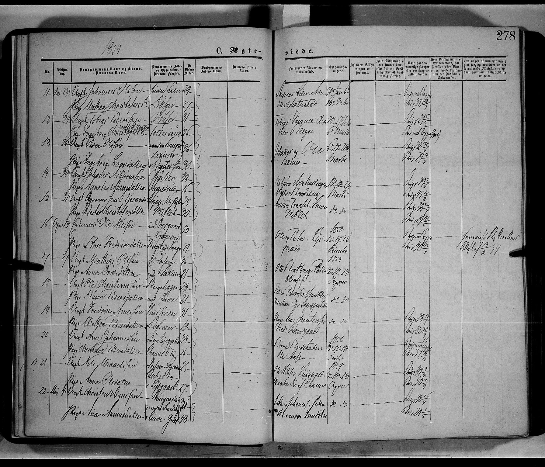 Fåberg prestekontor, SAH/PREST-086/H/Ha/Haa/L0006: Parish register (official) no. 6B, 1855-1867, p. 278