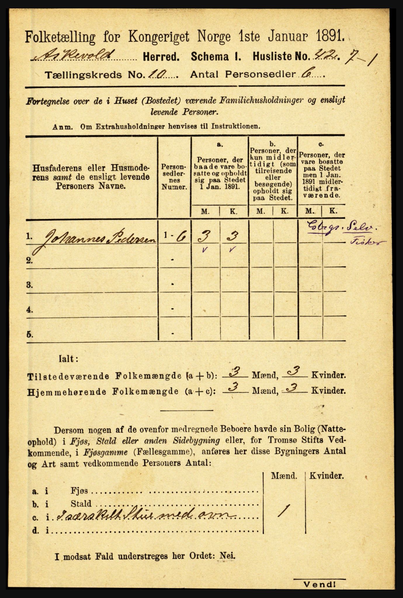 RA, 1891 census for 1428 Askvoll, 1891, p. 2977