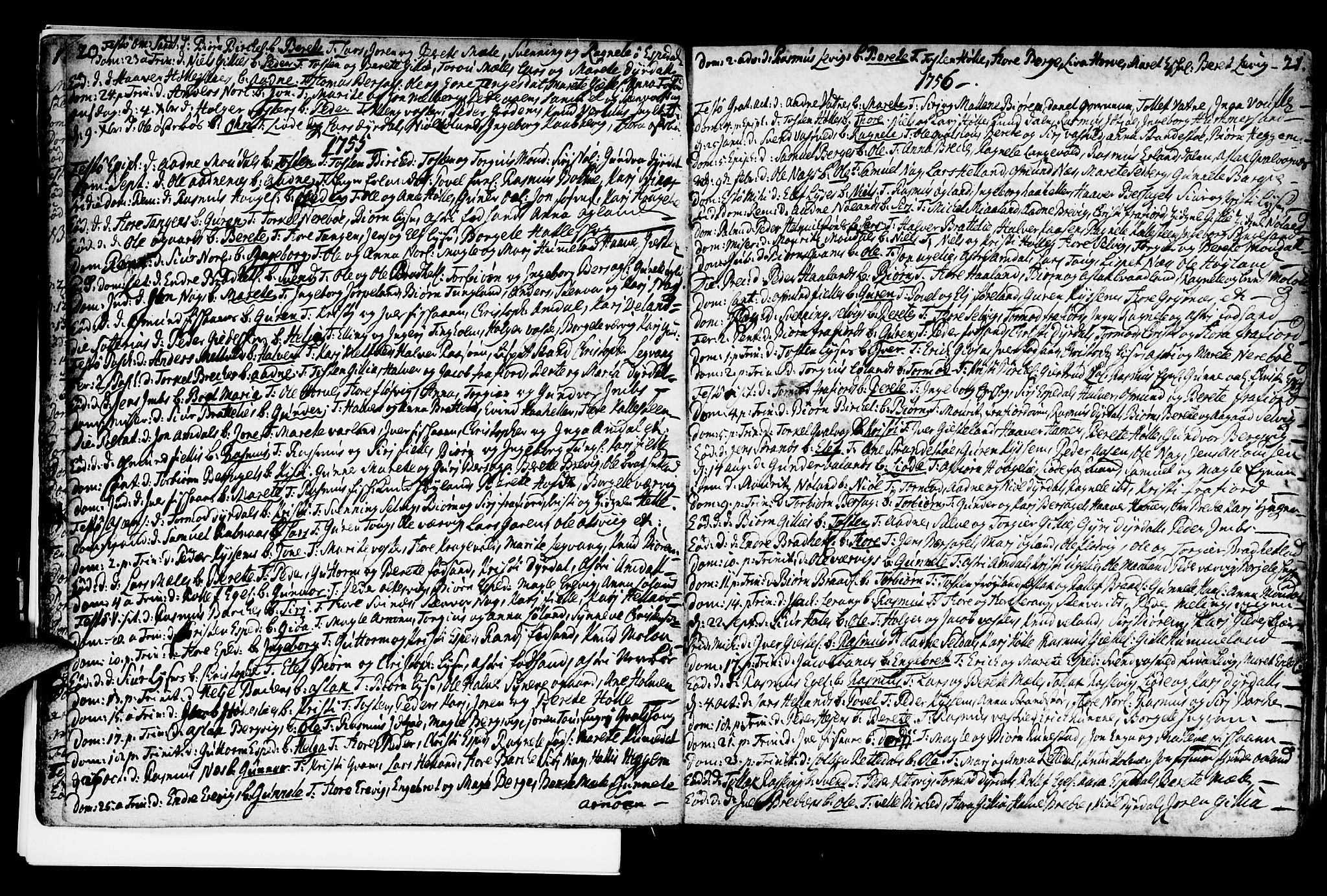 Strand sokneprestkontor, SAST/A-101828/H/Ha/Haa/L0002: Parish register (official) no. A 2, 1744-1768, p. 20-21