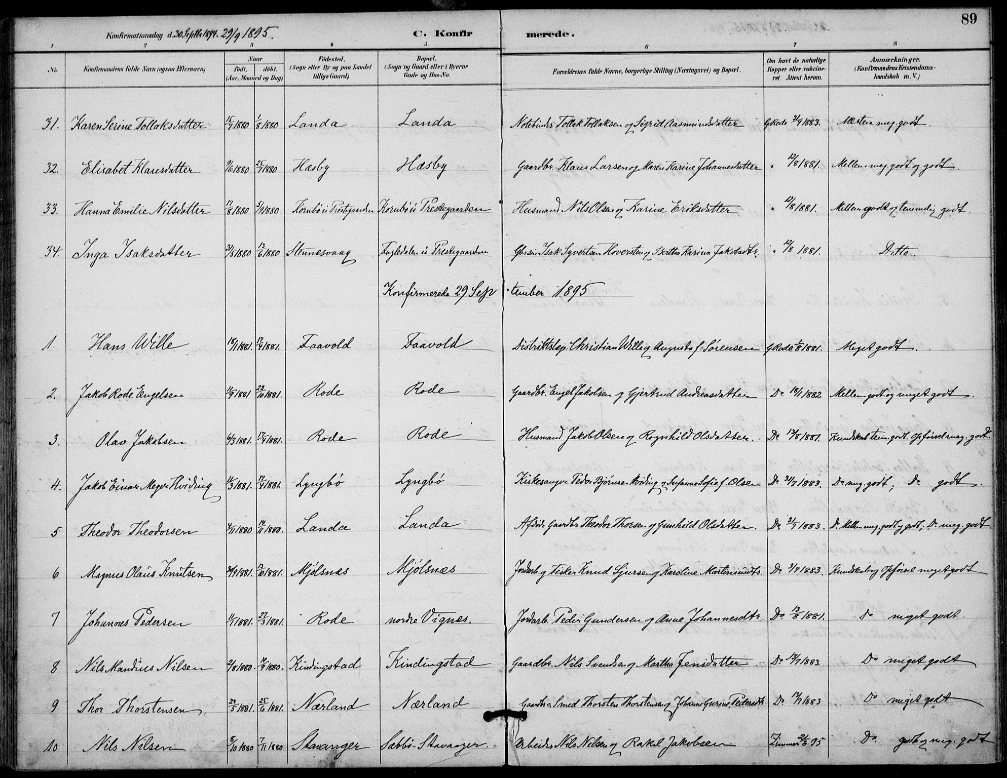 Finnøy sokneprestkontor, SAST/A-101825/H/Ha/Haa/L0011: Parish register (official) no. A 11, 1891-1910, p. 89