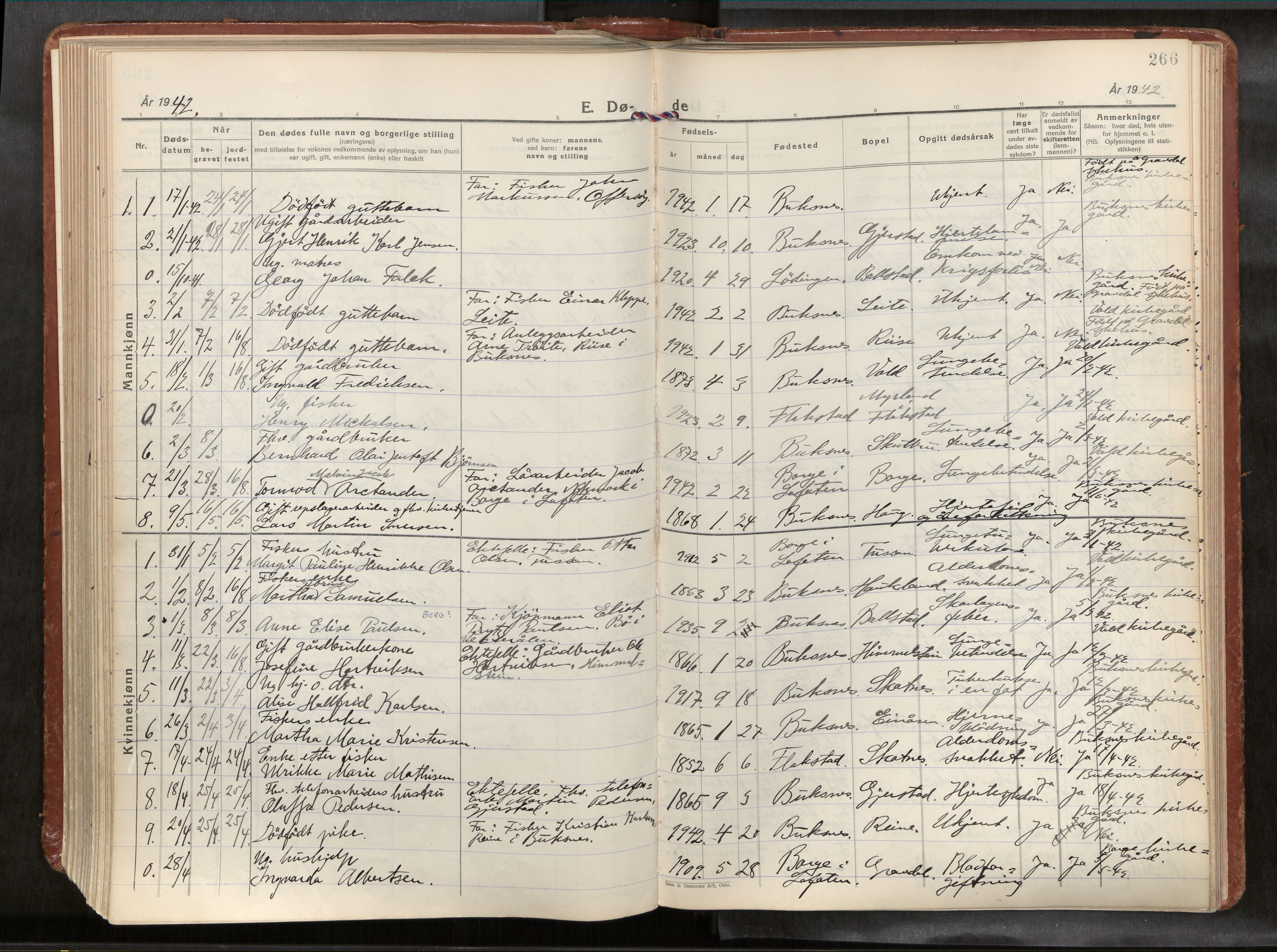 Ministerialprotokoller, klokkerbøker og fødselsregistre - Nordland, AV/SAT-A-1459/881/L1161: Parish register (official) no. 881A14, 1932-1955, p. 266