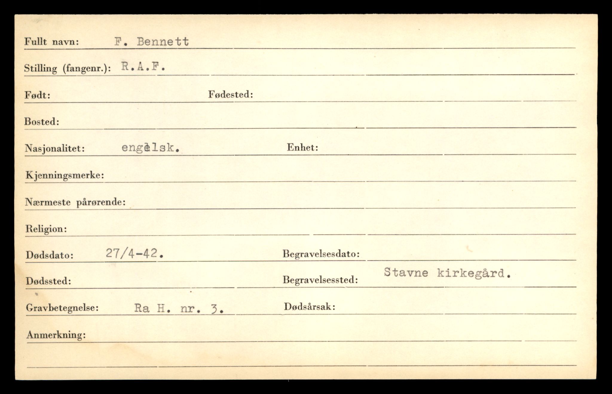 Distriktskontoret for krigsgraver, AV/SAT-A-5030/E/L0005: Kasett/kartotek over falne Britiske og tyske solater, samt andre nasjoners krigsgraver, 1945, p. 1937