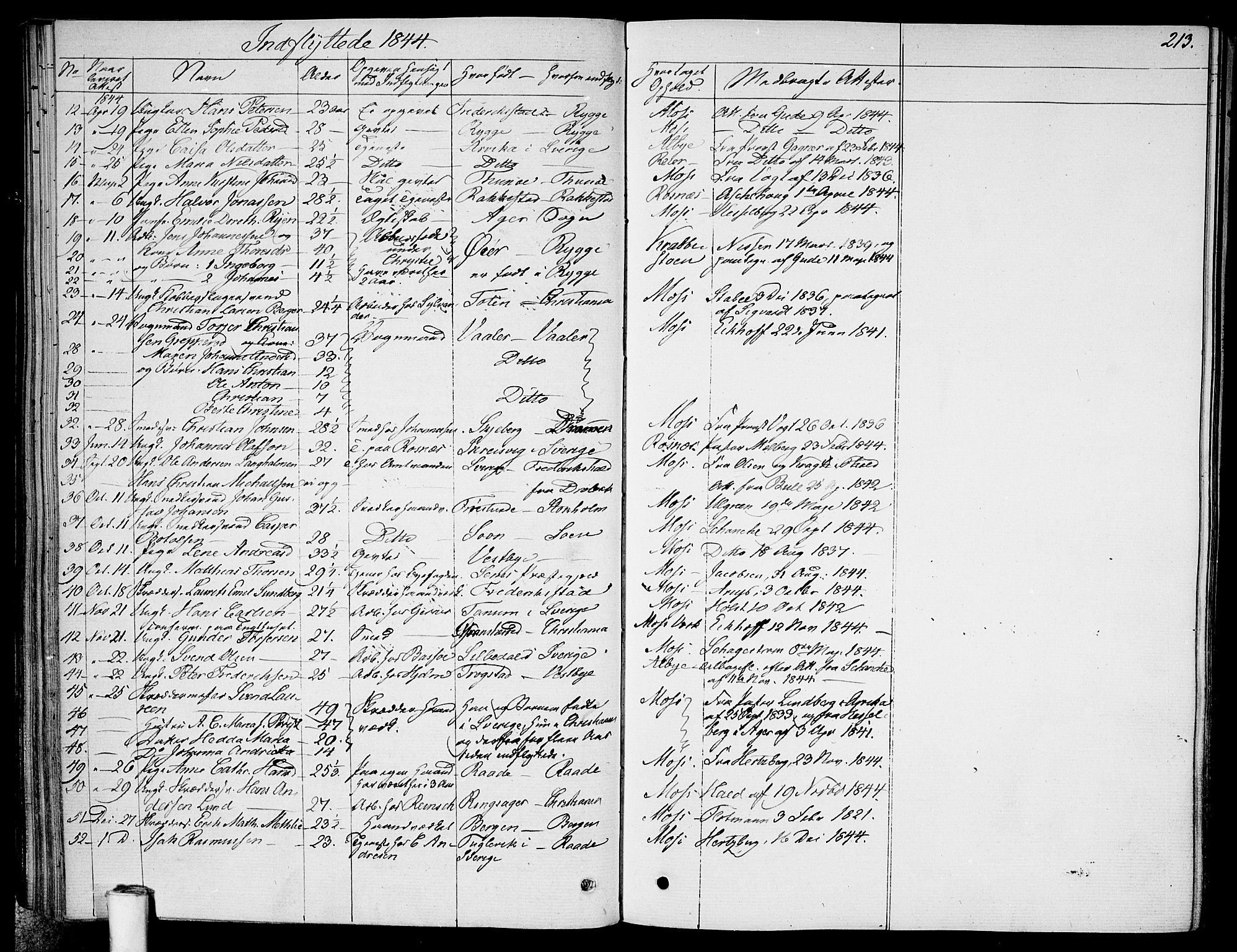 Moss prestekontor Kirkebøker, AV/SAO-A-2003/F/Fa/L0006: Parish register (official) no. I 6, 1829-1844, p. 213