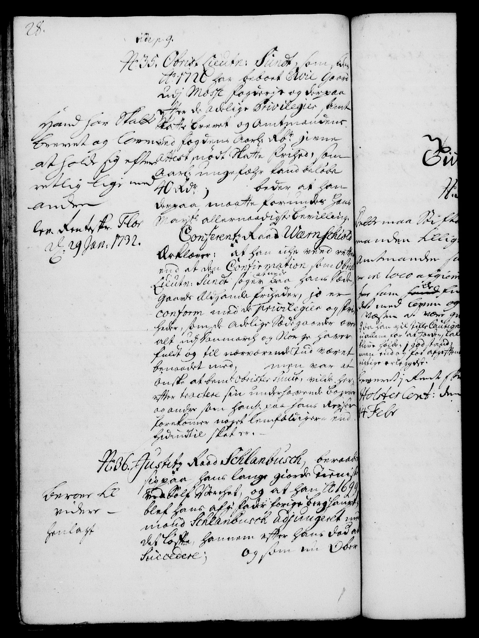 Rentekammeret, Kammerkanselliet, RA/EA-3111/G/Gh/Gha/L0014: Norsk ekstraktmemorialprotokoll. Merket RK 53.59, 1731-1732, p. 28