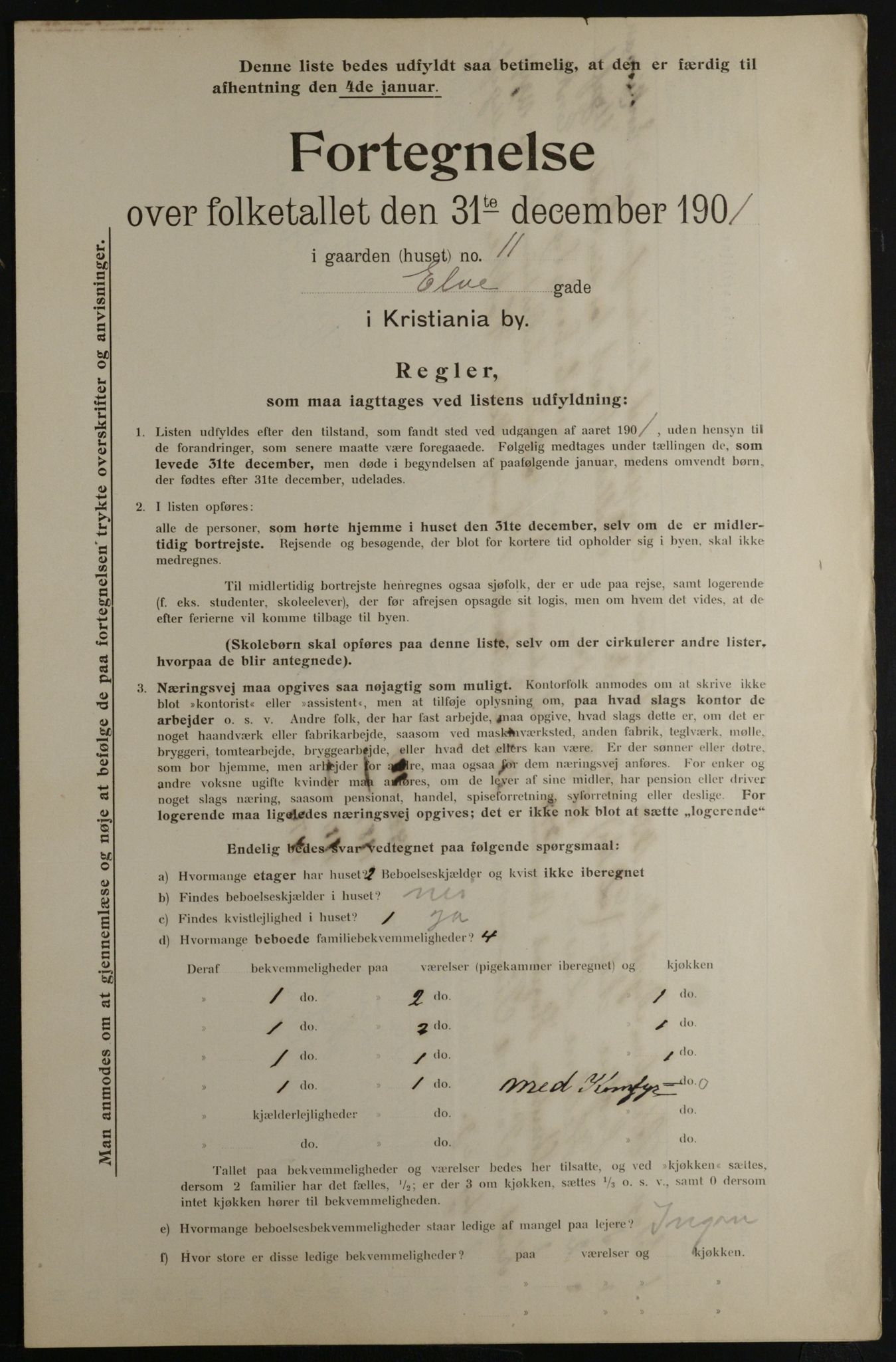 OBA, Municipal Census 1901 for Kristiania, 1901, p. 3317