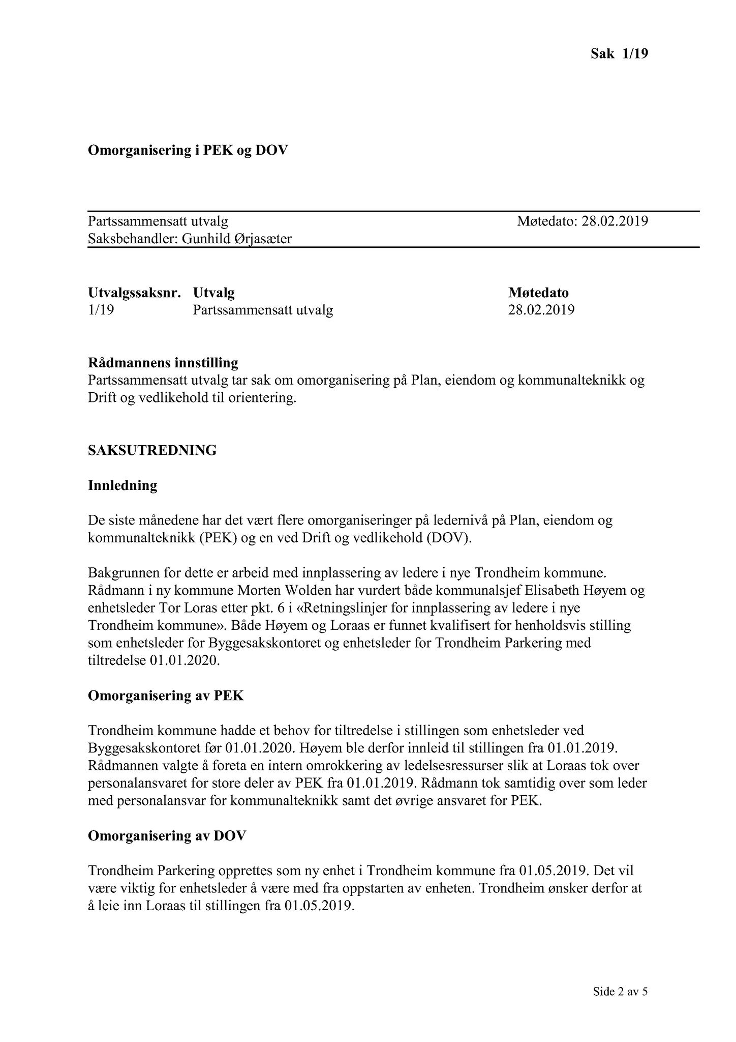 Klæbu Kommune, TRKO/KK/11-PSU/L004: Partssammensatt utvalg - Møtedokumenter, 2019, p. 3