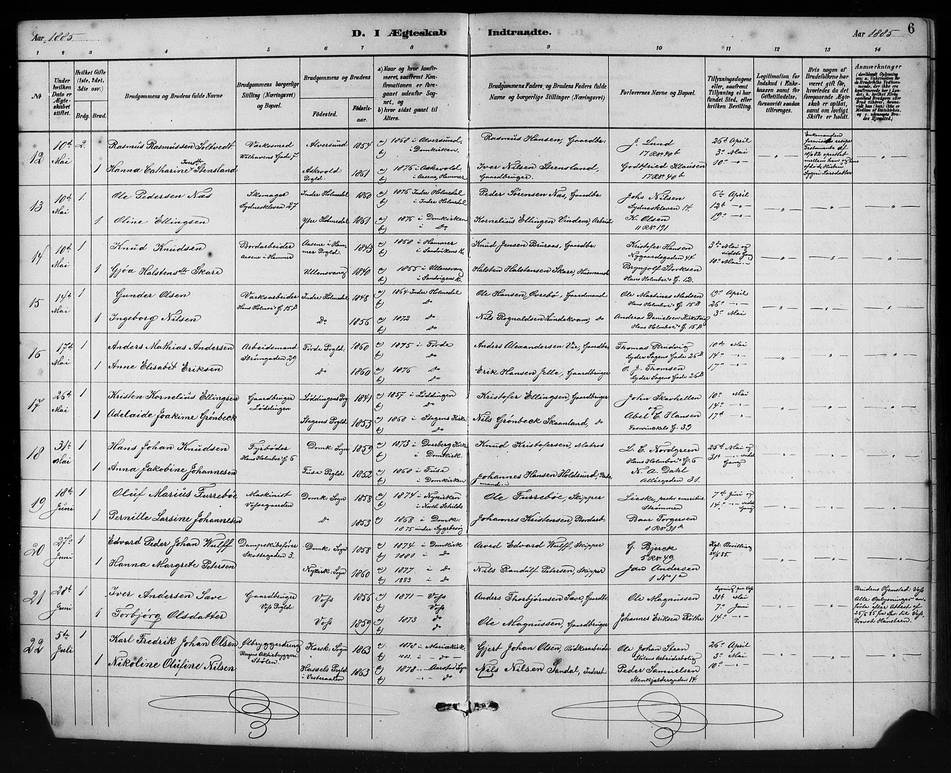 Johanneskirken sokneprestembete, AV/SAB-A-76001/H/Hab: Parish register (copy) no. C 1, 1885-1912, p. 6