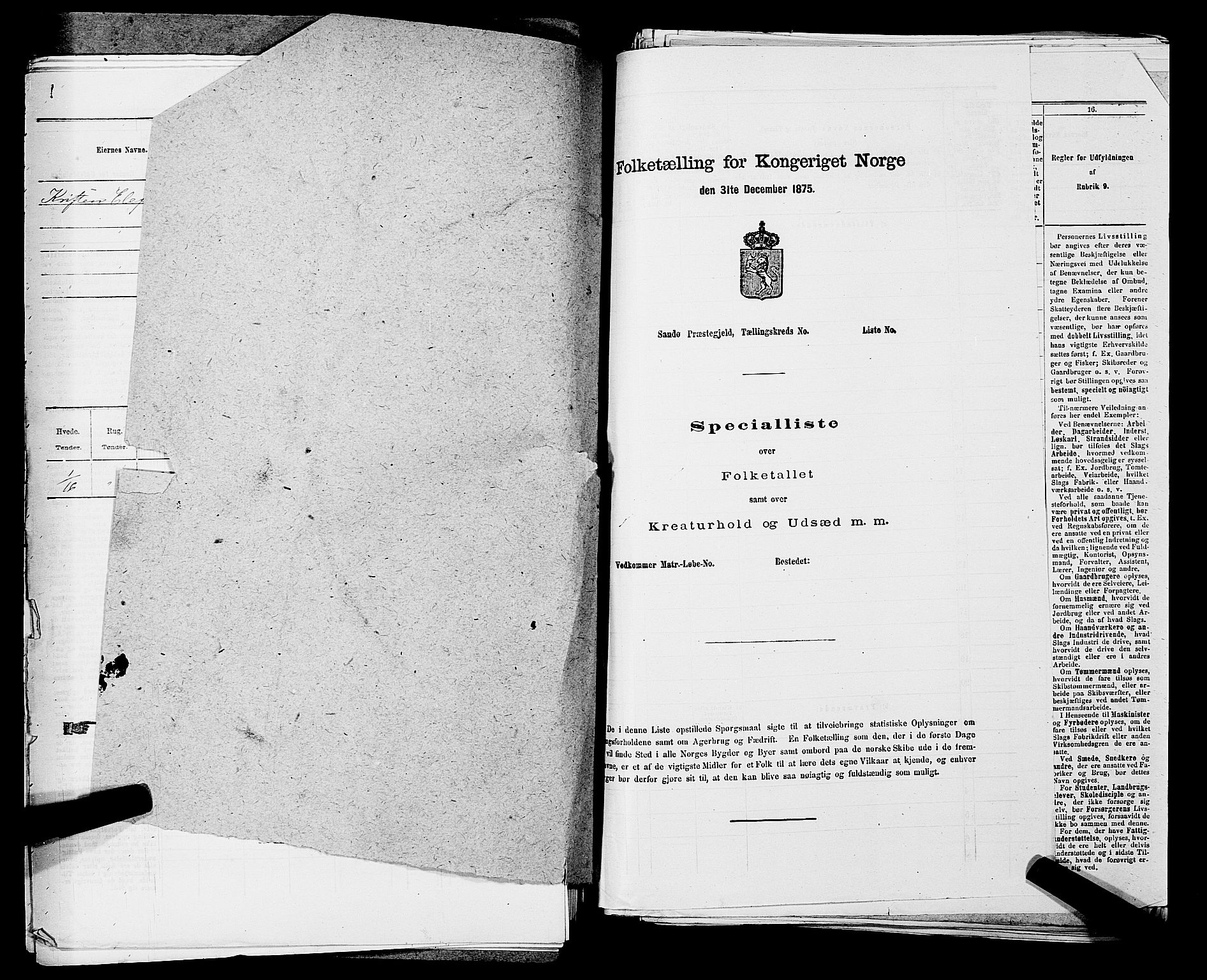 SAKO, 1875 census for 0726P Brunlanes, 1875, p. 1055