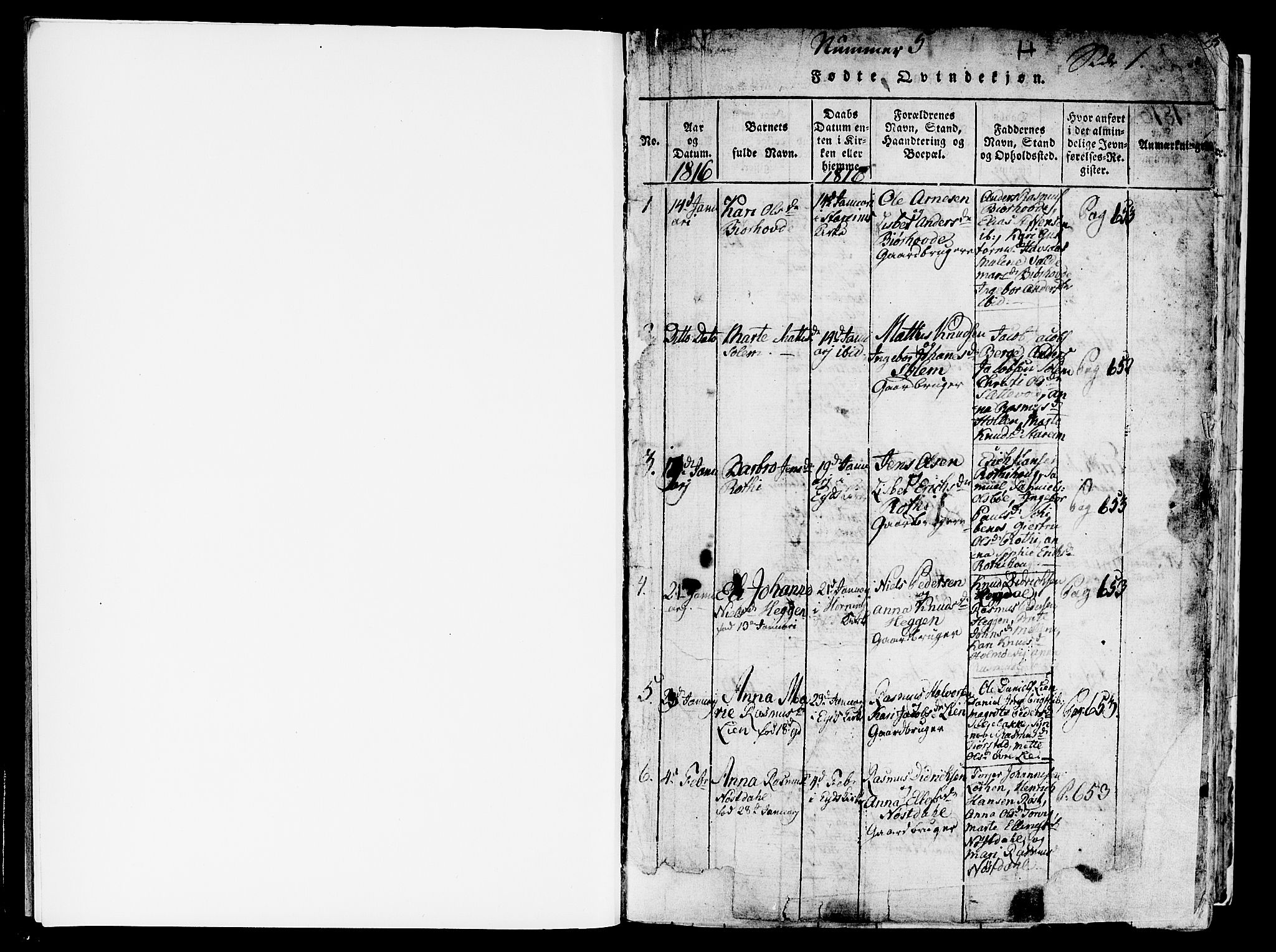 Eid sokneprestembete, SAB/A-82301/H/Haa/Haaa/L0005: Parish register (official) no. A 5, 1816-1830, p. 0-1