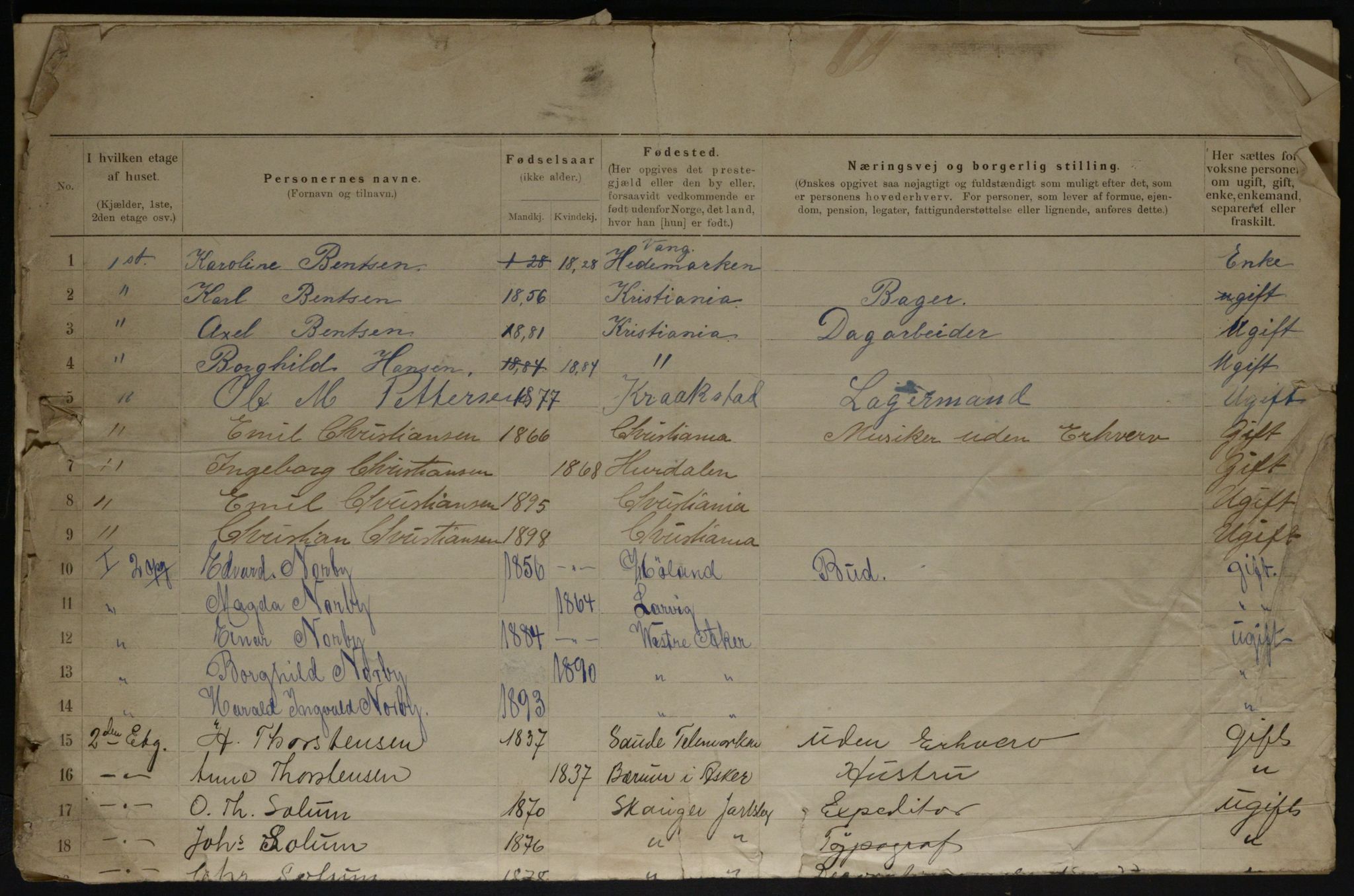 OBA, Municipal Census 1901 for Kristiania, 1901, p. 18647