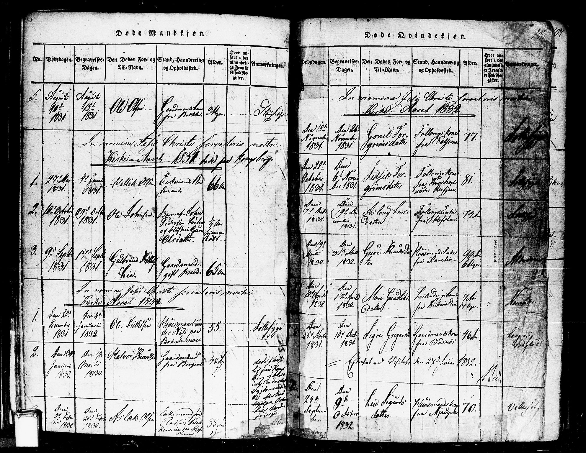 Gransherad kirkebøker, SAKO/A-267/F/Fa/L0001: Parish register (official) no. I 1, 1815-1843, p. 106