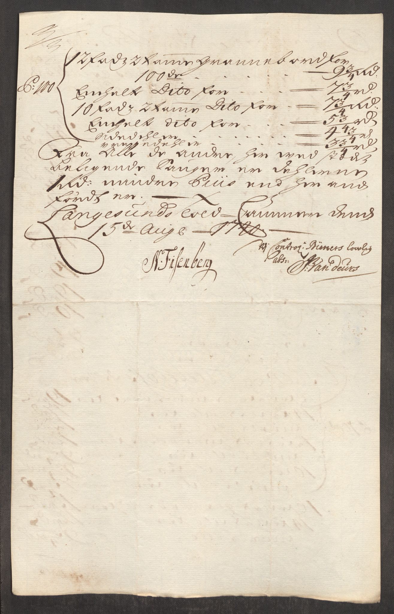 Rentekammeret inntil 1814, Realistisk ordnet avdeling, AV/RA-EA-4070/Oe/L0002: [Ø1]: Priskuranter, 1740-1744, p. 110