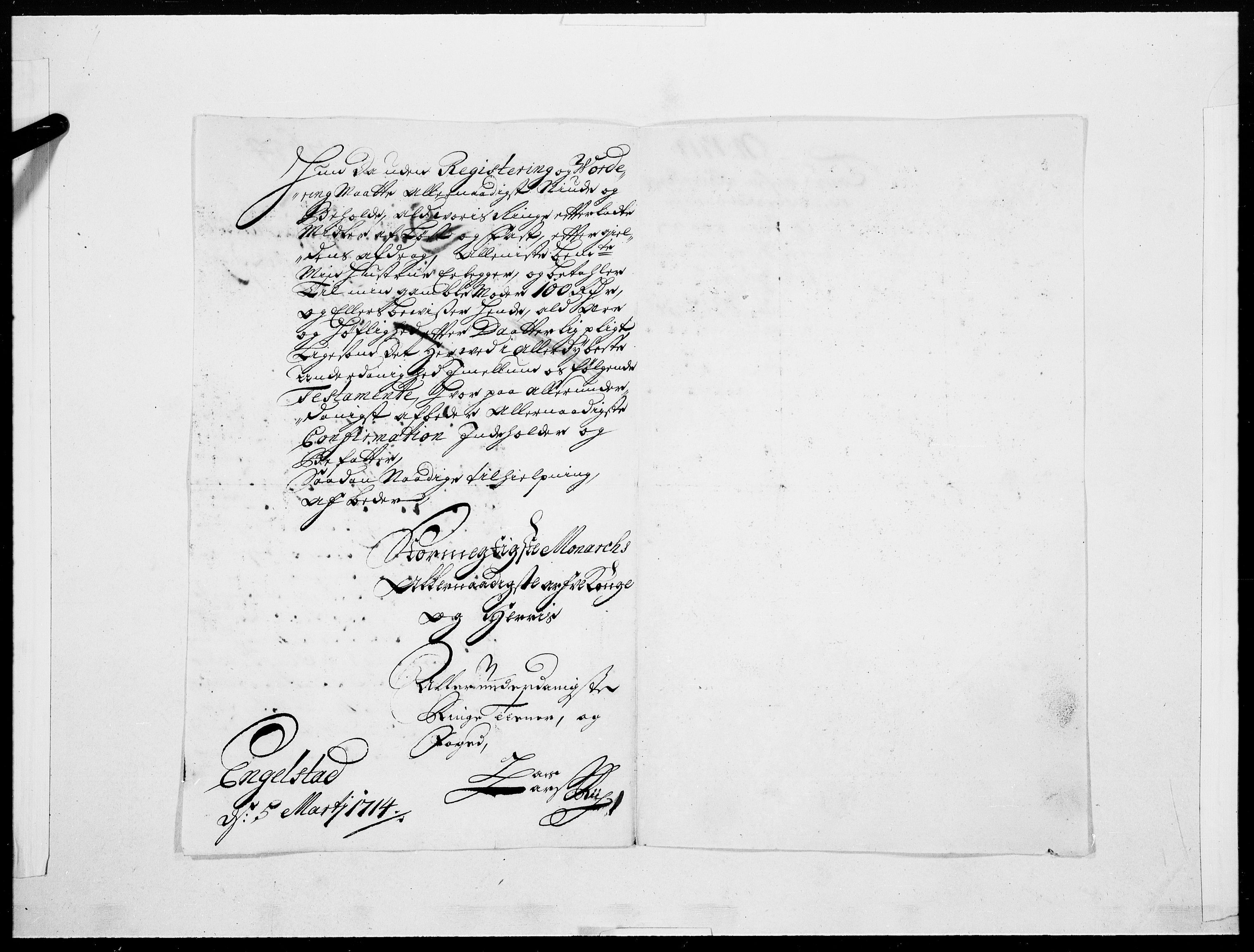 Danske Kanselli 1572-1799, AV/RA-EA-3023/F/Fc/Fcc/Fcca/L0074: Norske innlegg 1572-1799, 1714, p. 537