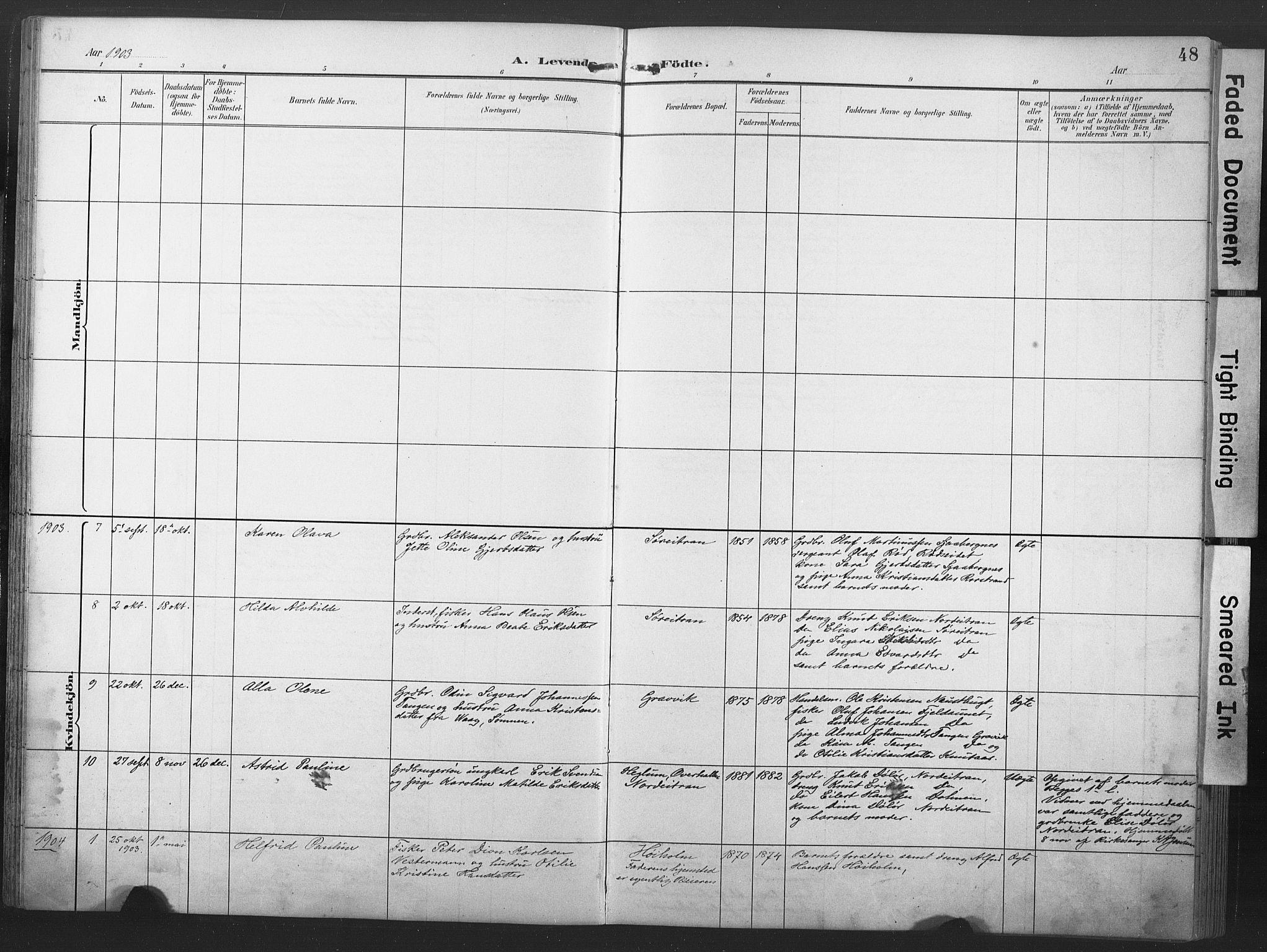 Ministerialprotokoller, klokkerbøker og fødselsregistre - Nord-Trøndelag, SAT/A-1458/789/L0706: Parish register (copy) no. 789C01, 1888-1931, p. 48