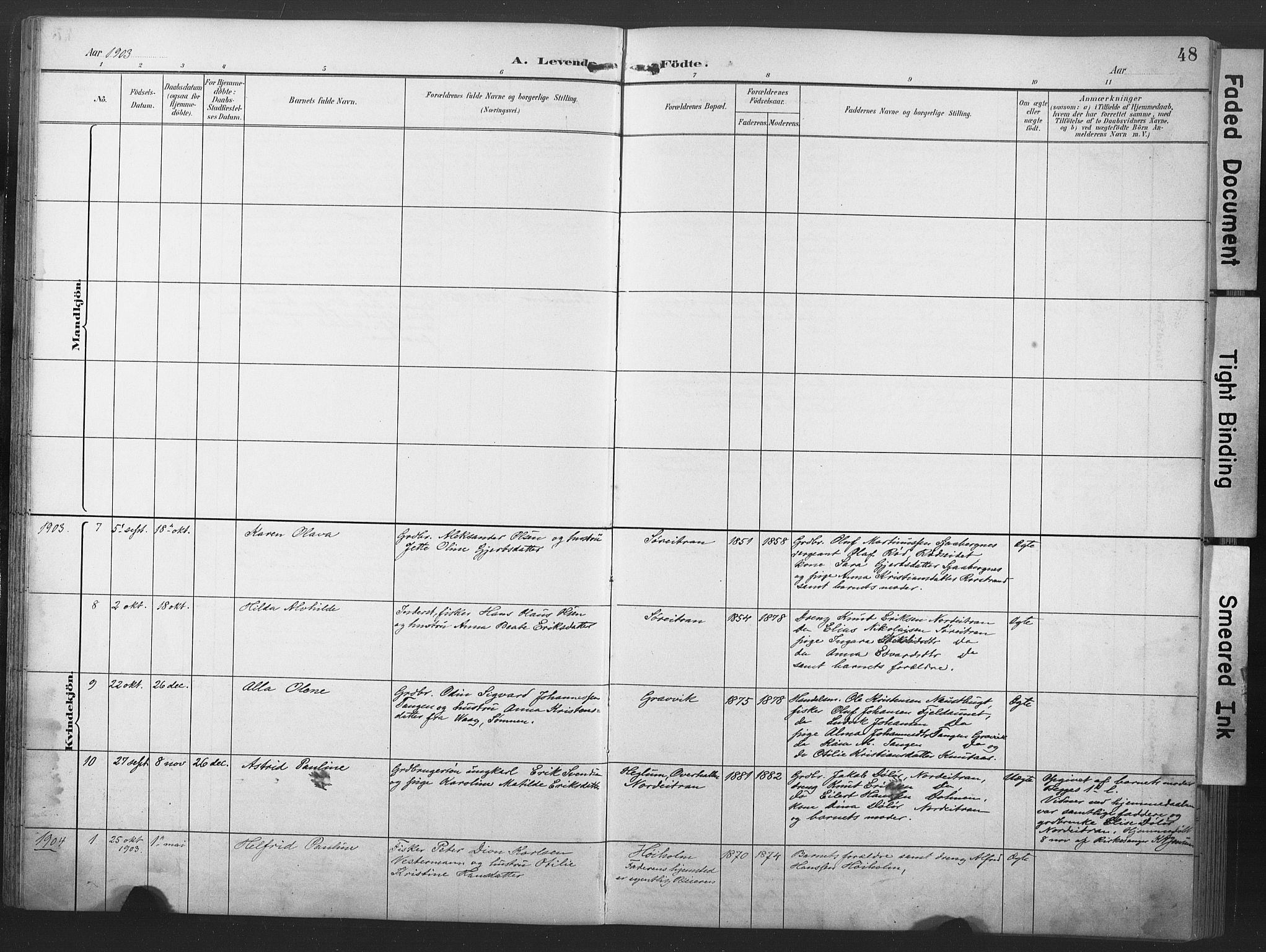 Ministerialprotokoller, klokkerbøker og fødselsregistre - Nord-Trøndelag, AV/SAT-A-1458/789/L0706: Parish register (copy) no. 789C01, 1888-1931, p. 48