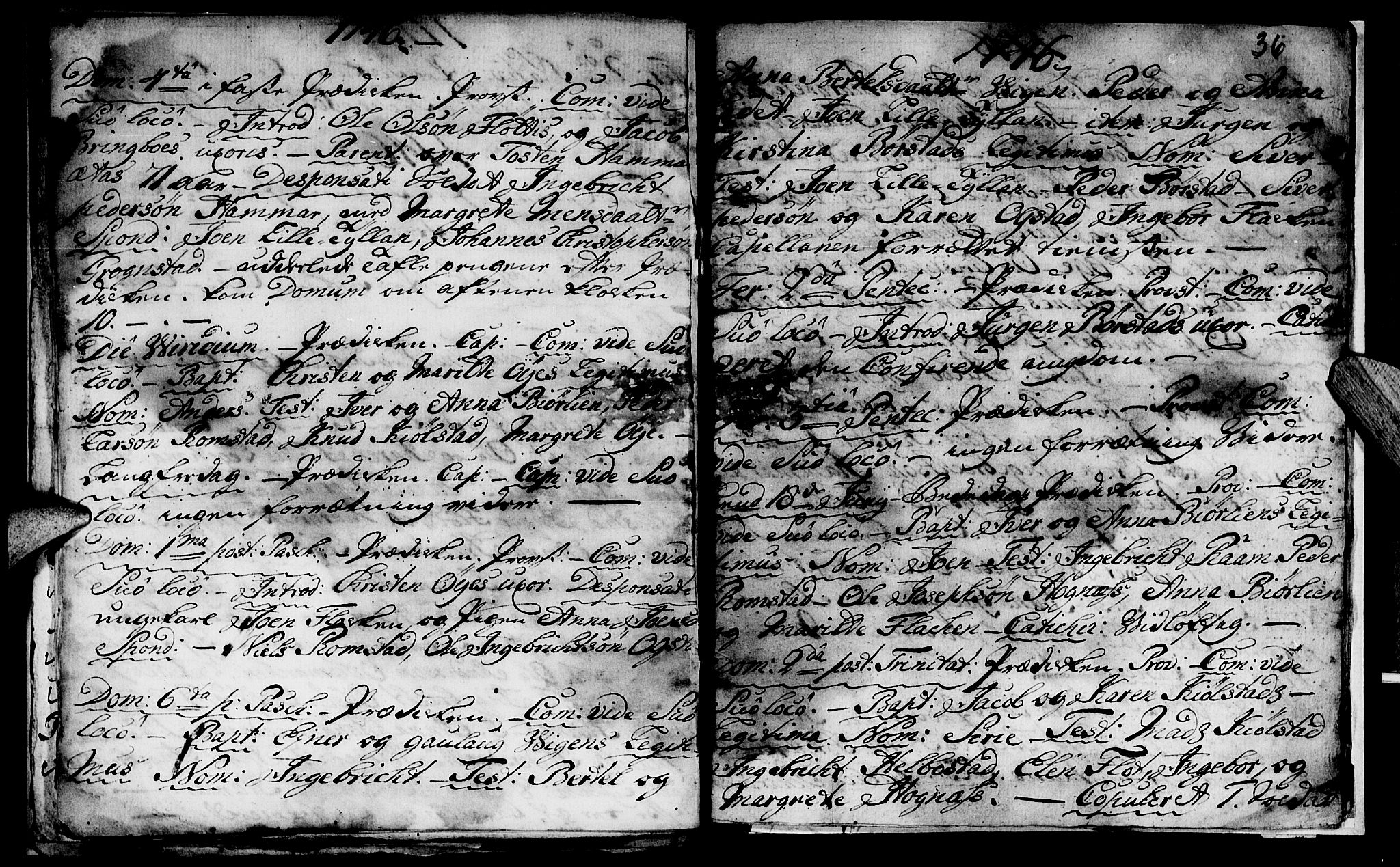 Ministerialprotokoller, klokkerbøker og fødselsregistre - Nord-Trøndelag, SAT/A-1458/765/L0560: Parish register (official) no. 765A01, 1706-1748, p. 36