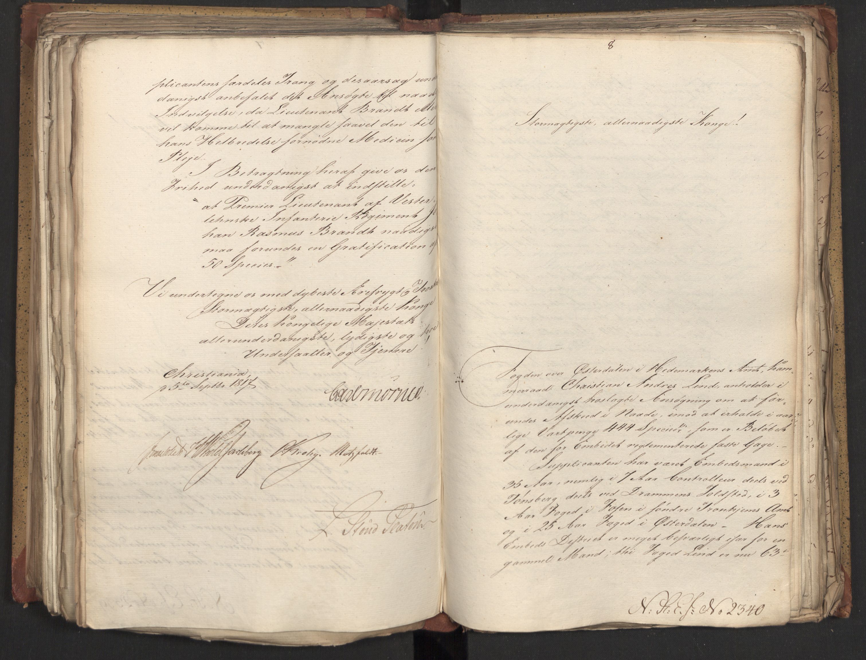Statsrådsavdelingen i Stockholm, AV/RA-S-1003/D/Da/L0010: Regjeringsinnstillinger nr. 2219-2392, 1817, p. 322