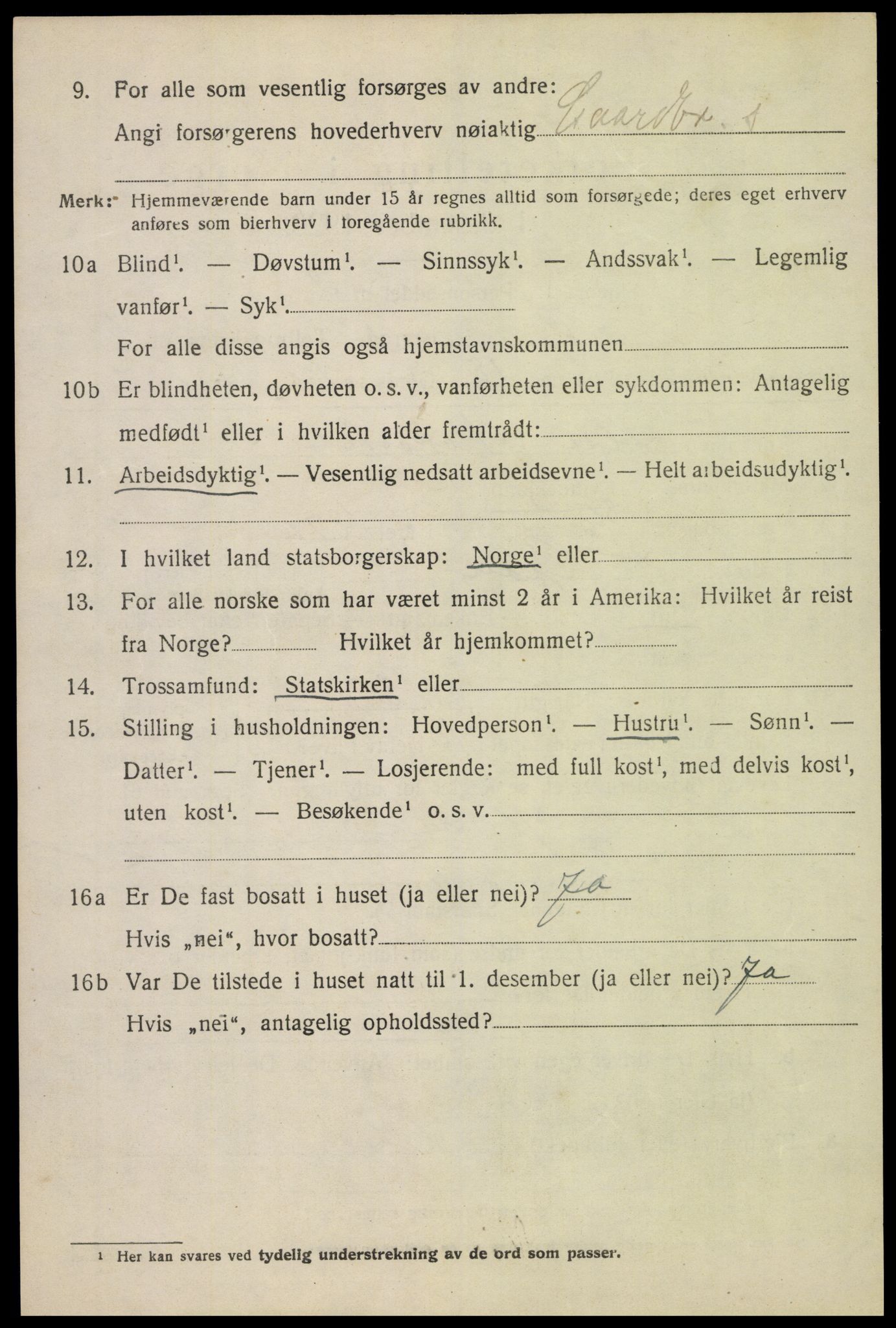 SAH, 1920 census for Gran, 1920, p. 7156