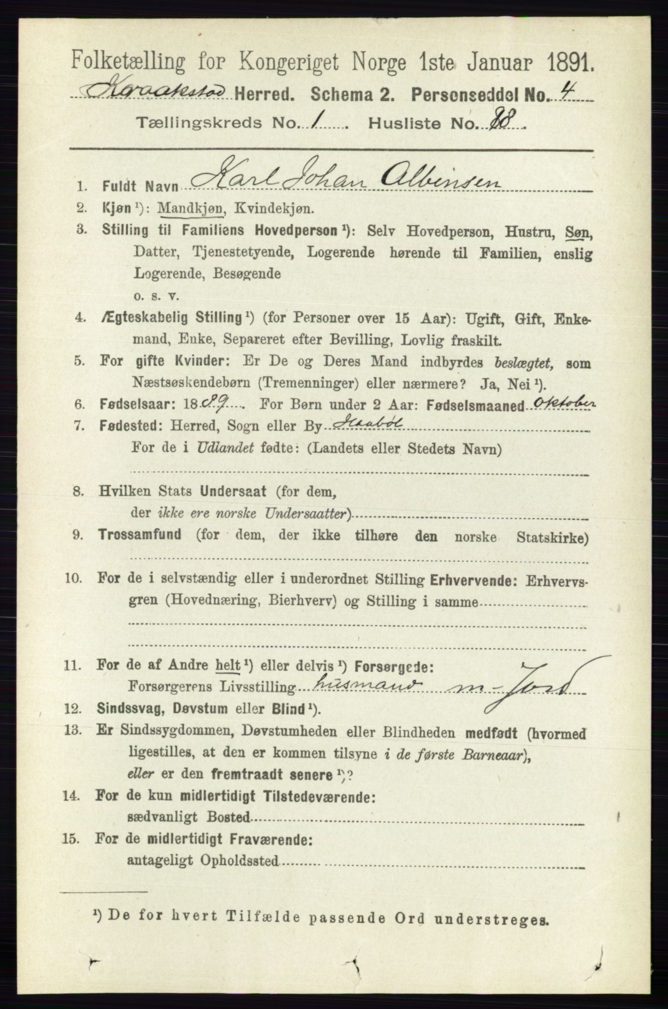 RA, 1891 census for 0212 Kråkstad, 1891, p. 670