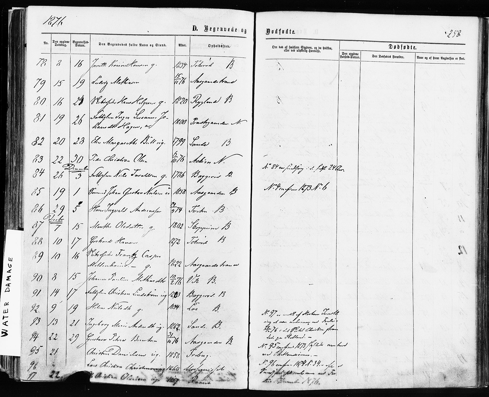 Borre kirkebøker, AV/SAKO-A-338/F/Fa/L0008: Parish register (official) no. I 8, 1868-1877, p. 258