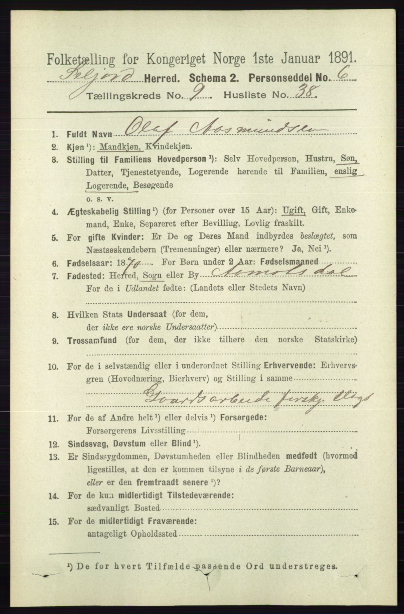 RA, 1891 census for 0828 Seljord, 1891, p. 3381