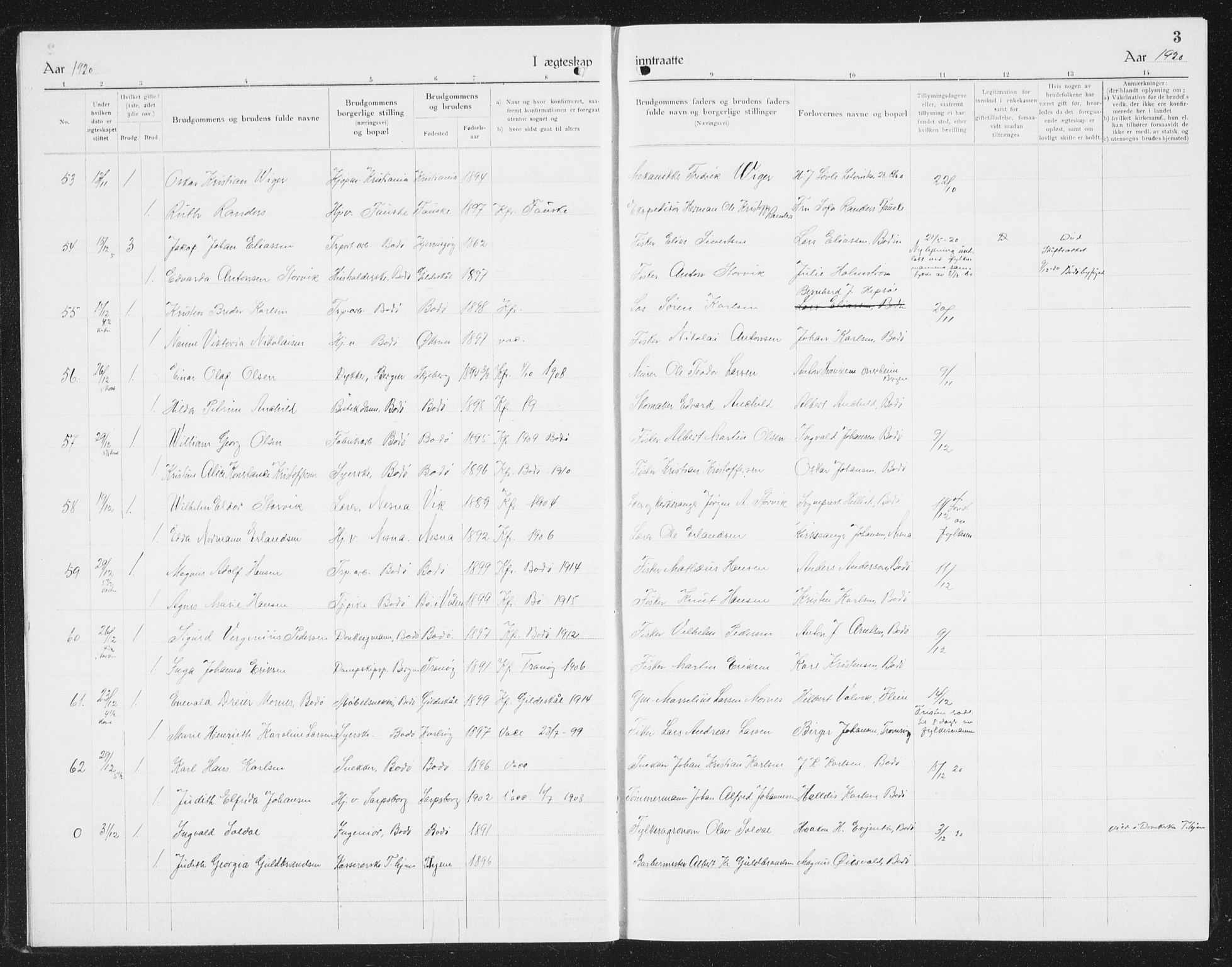 Ministerialprotokoller, klokkerbøker og fødselsregistre - Nordland, SAT/A-1459/801/L0036: Parish register (copy) no. 801C11, 1920-1934, p. 3