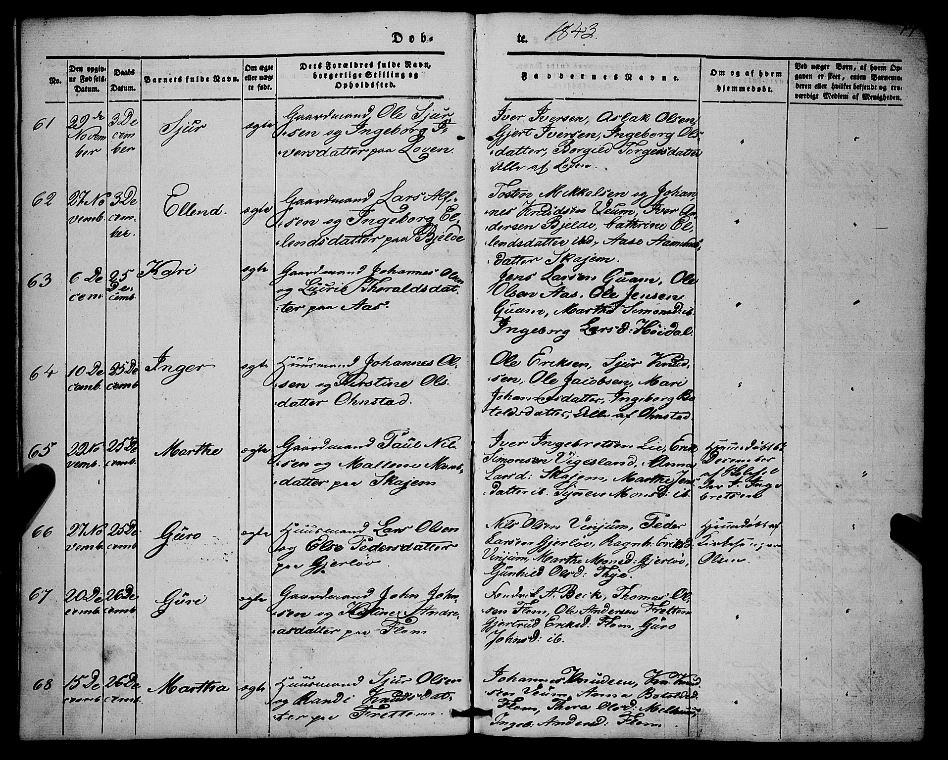 Aurland sokneprestembete, SAB/A-99937/H/Ha/Haa/L0007: Parish register (official) no. A 7, 1842-1853, p. 14