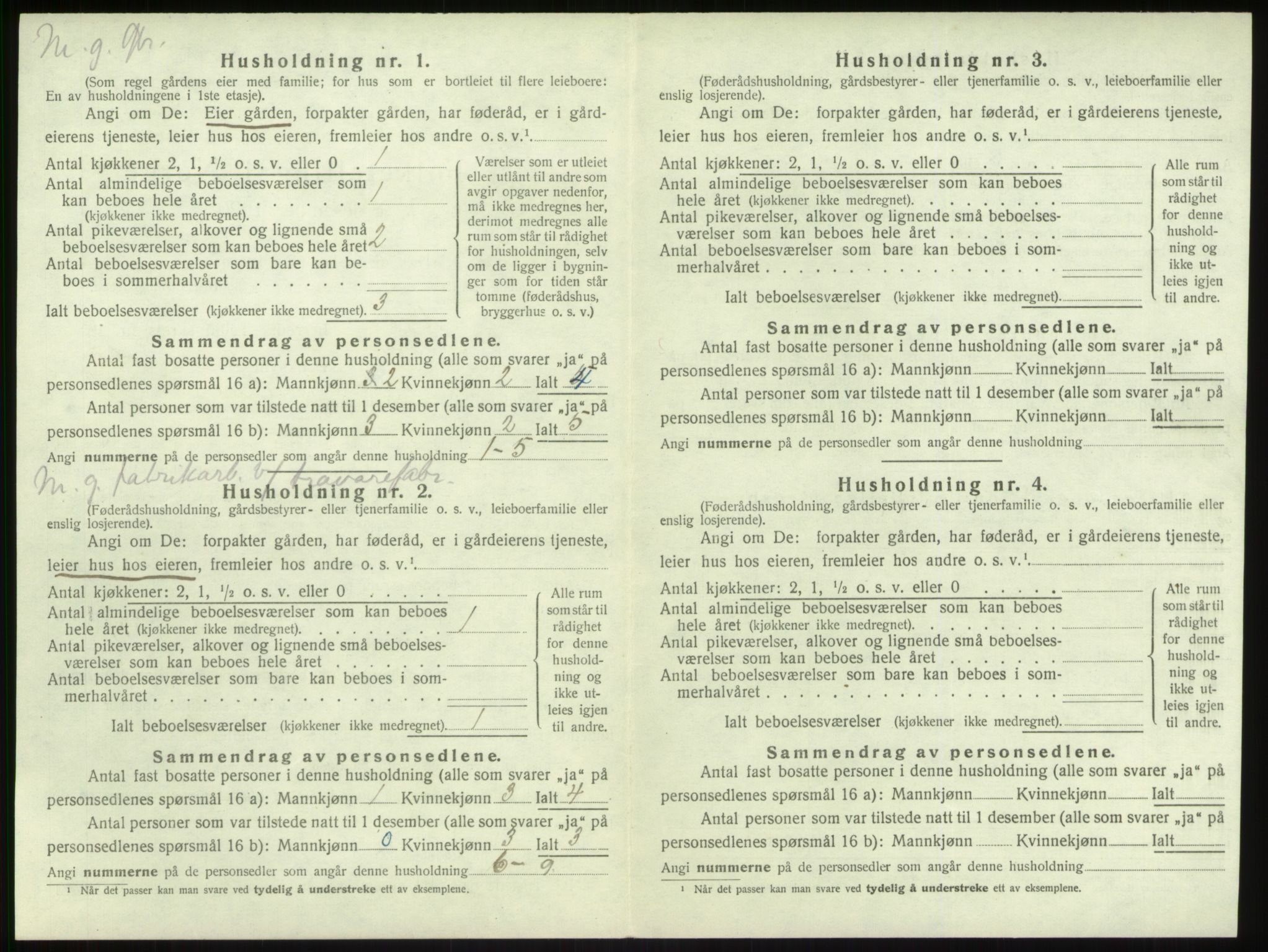 SAB, 1920 census for Vik, 1920, p. 703