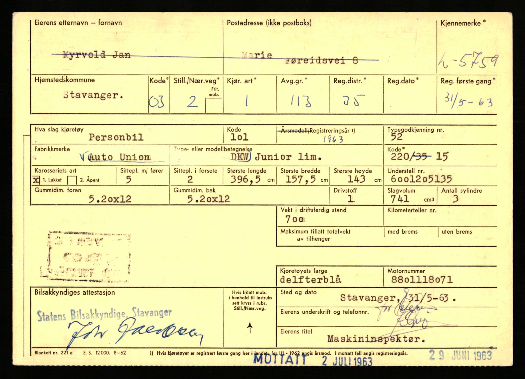 Stavanger trafikkstasjon, AV/SAST-A-101942/0/F/L0015: L-5500 - L-5949, 1930-1971, p. 1177