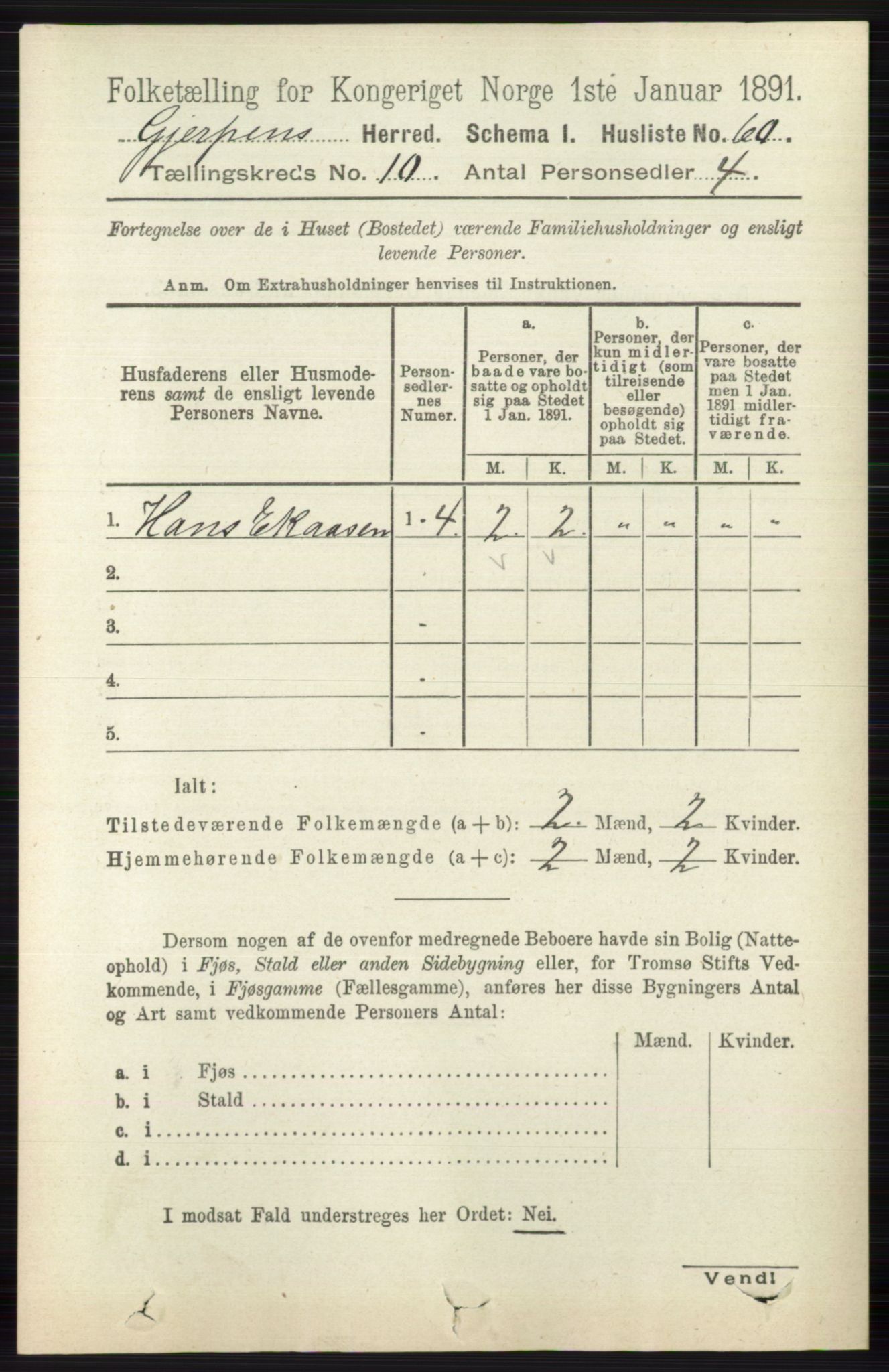 RA, 1891 census for 0812 Gjerpen, 1891, p. 6130