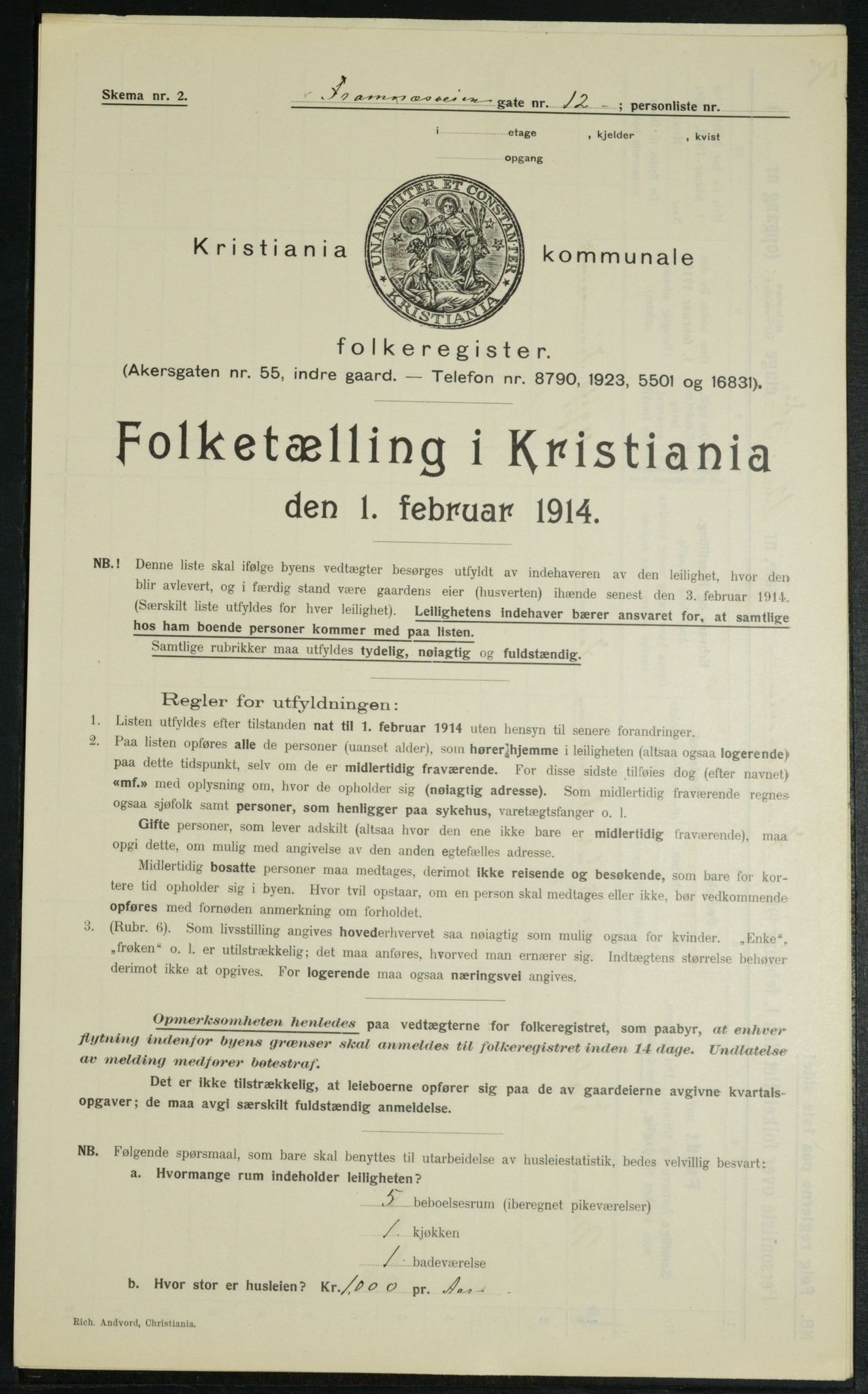 OBA, Municipal Census 1914 for Kristiania, 1914, p. 25627