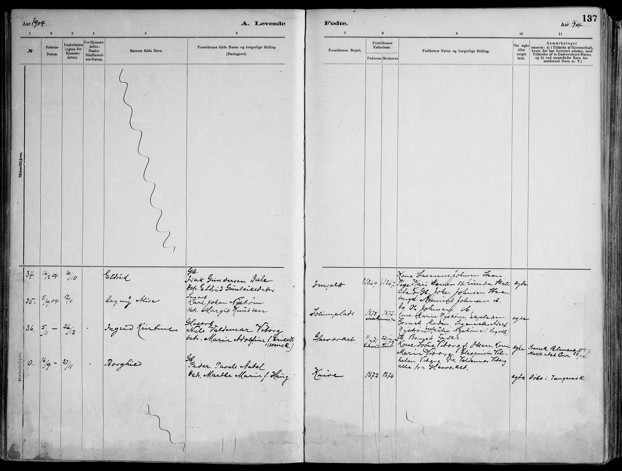 Skoger kirkebøker, AV/SAKO-A-59/F/Fa/L0006: Parish register (official) no. I 6, 1885-1910, p. 137