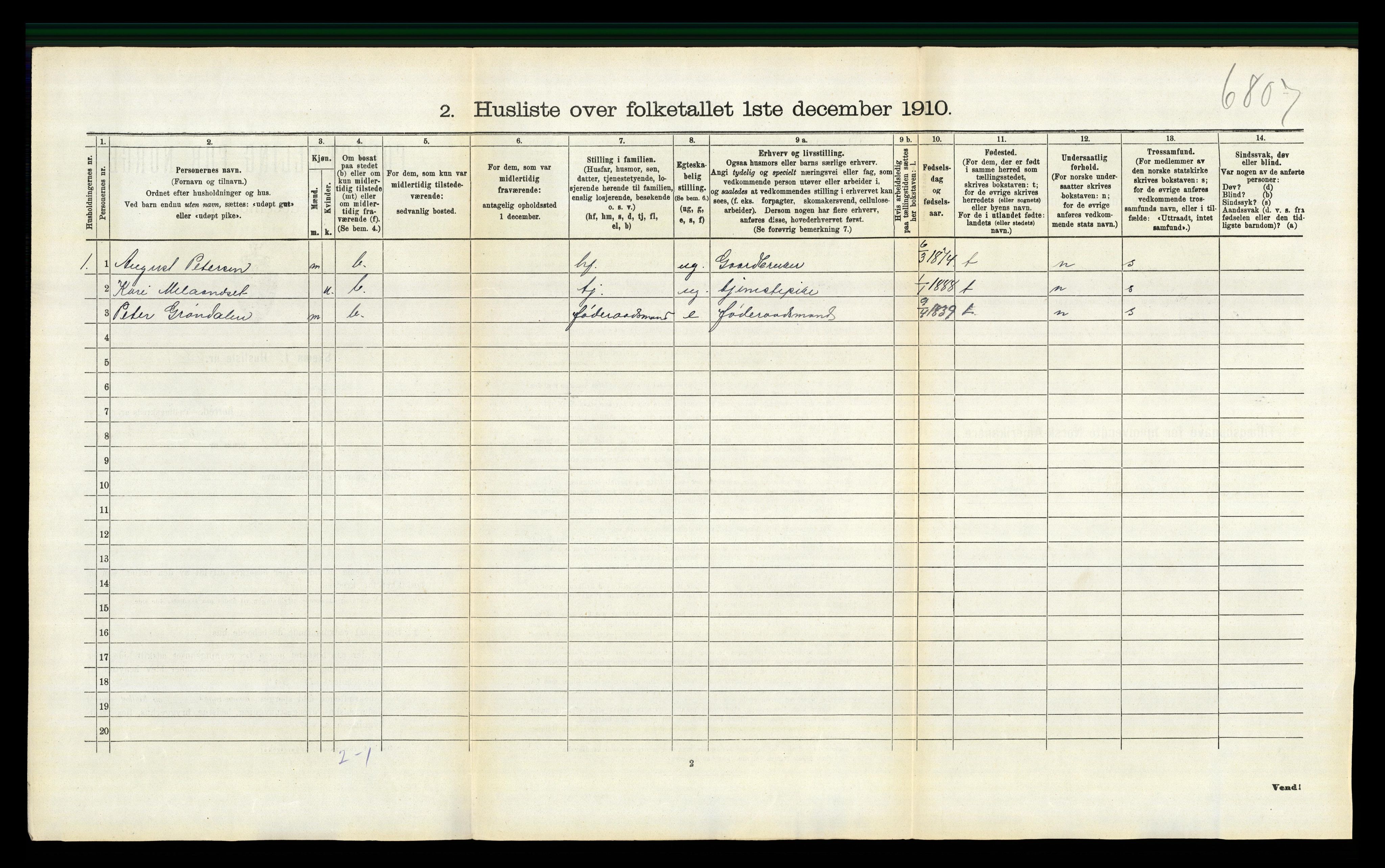 RA, 1910 census for Trysil, 1910, p. 972