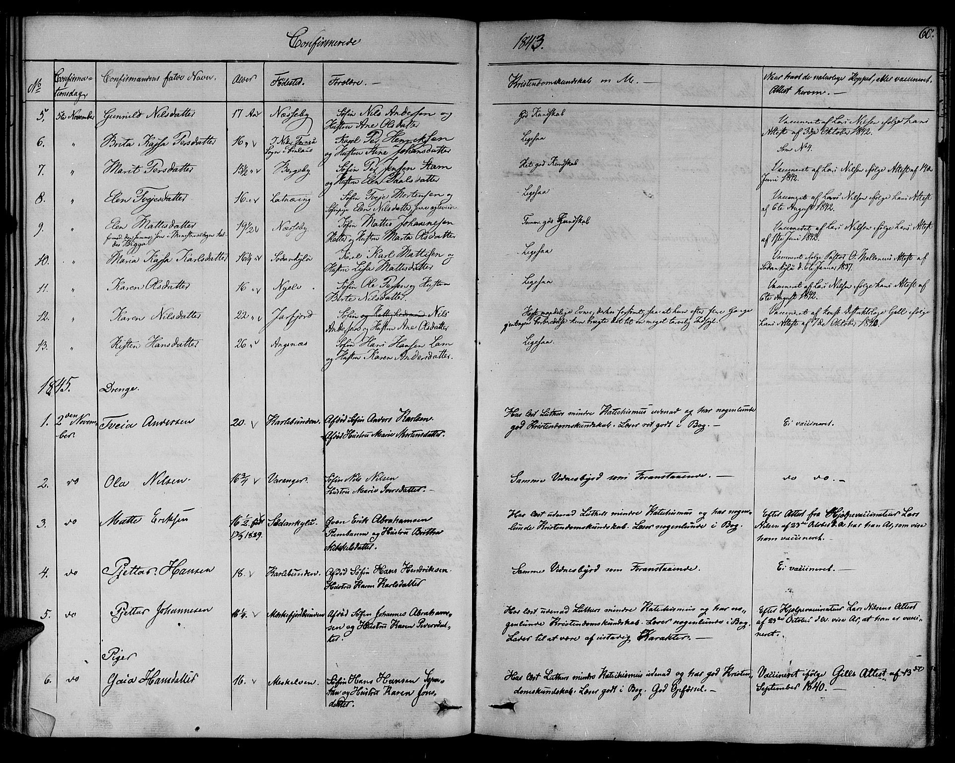 Nesseby sokneprestkontor, SATØ/S-1330/H/Ha/L0001kirke: Parish register (official) no. 1, 1838-1855, p. 60