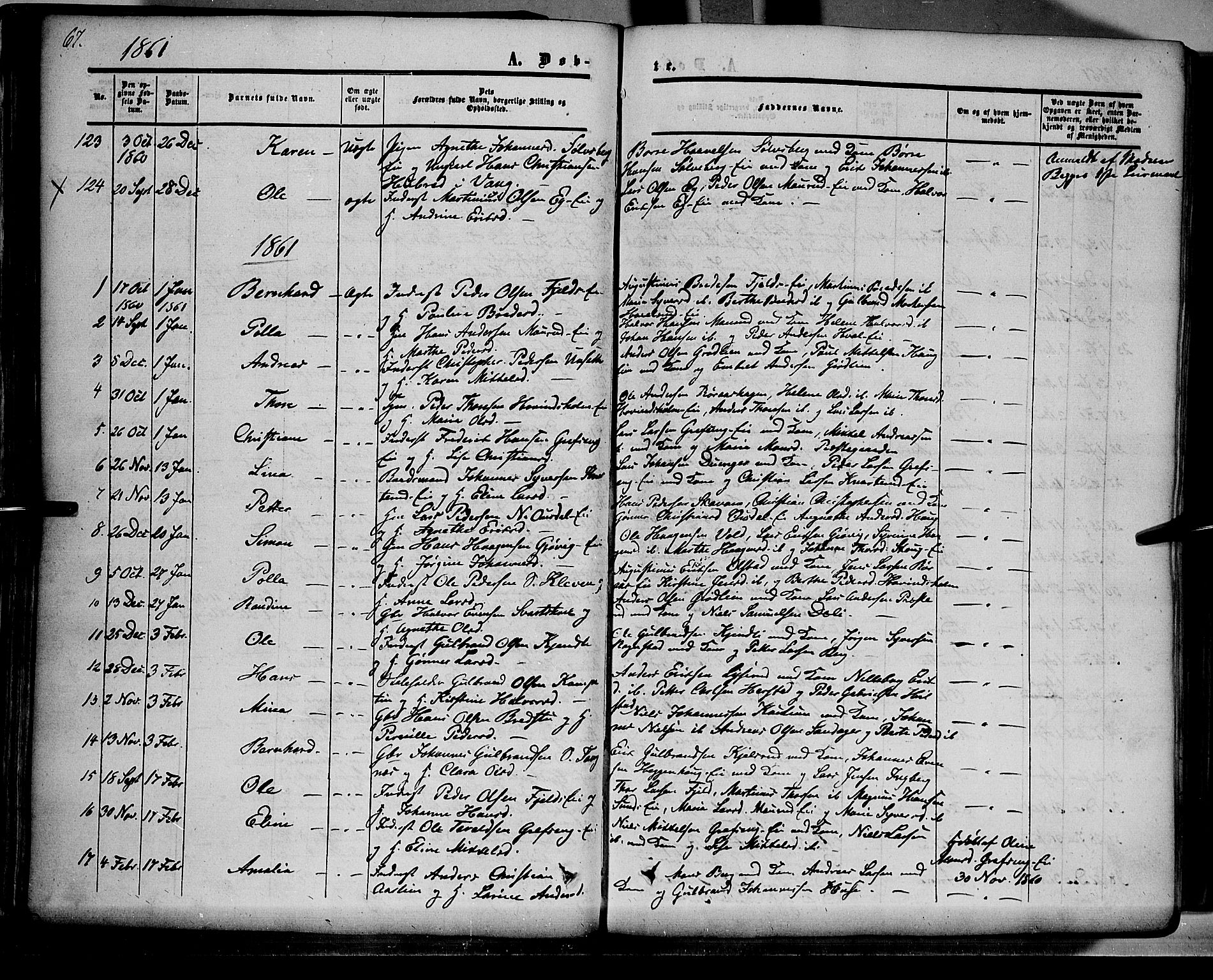 Nes prestekontor, Hedmark, AV/SAH-PREST-020/K/Ka/L0004: Parish register (official) no. 4, 1852-1886, p. 67