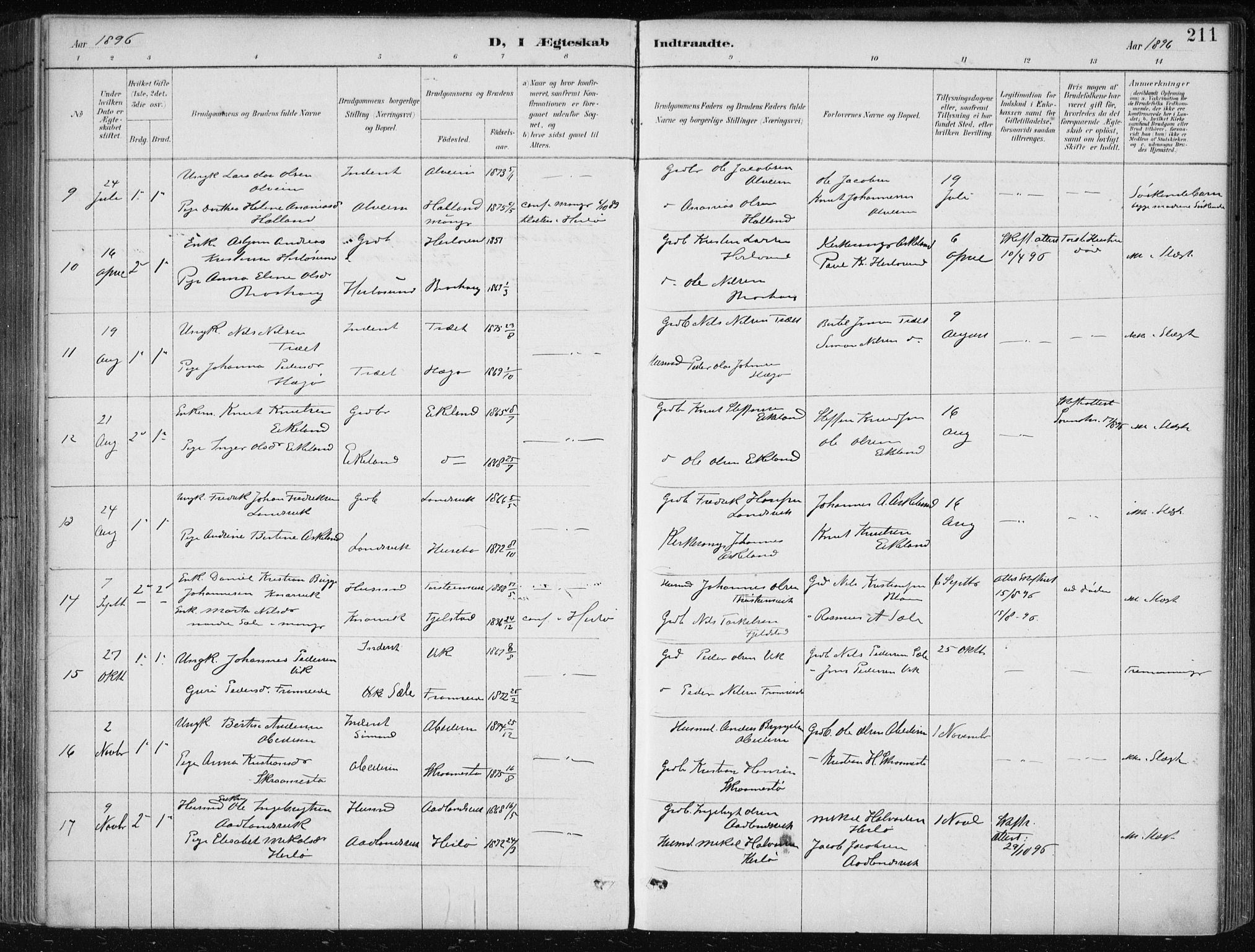 Herdla Sokneprestembete, SAB/A-75701/H/Haa: Parish register (official) no. A 4, 1891-1905, p. 211