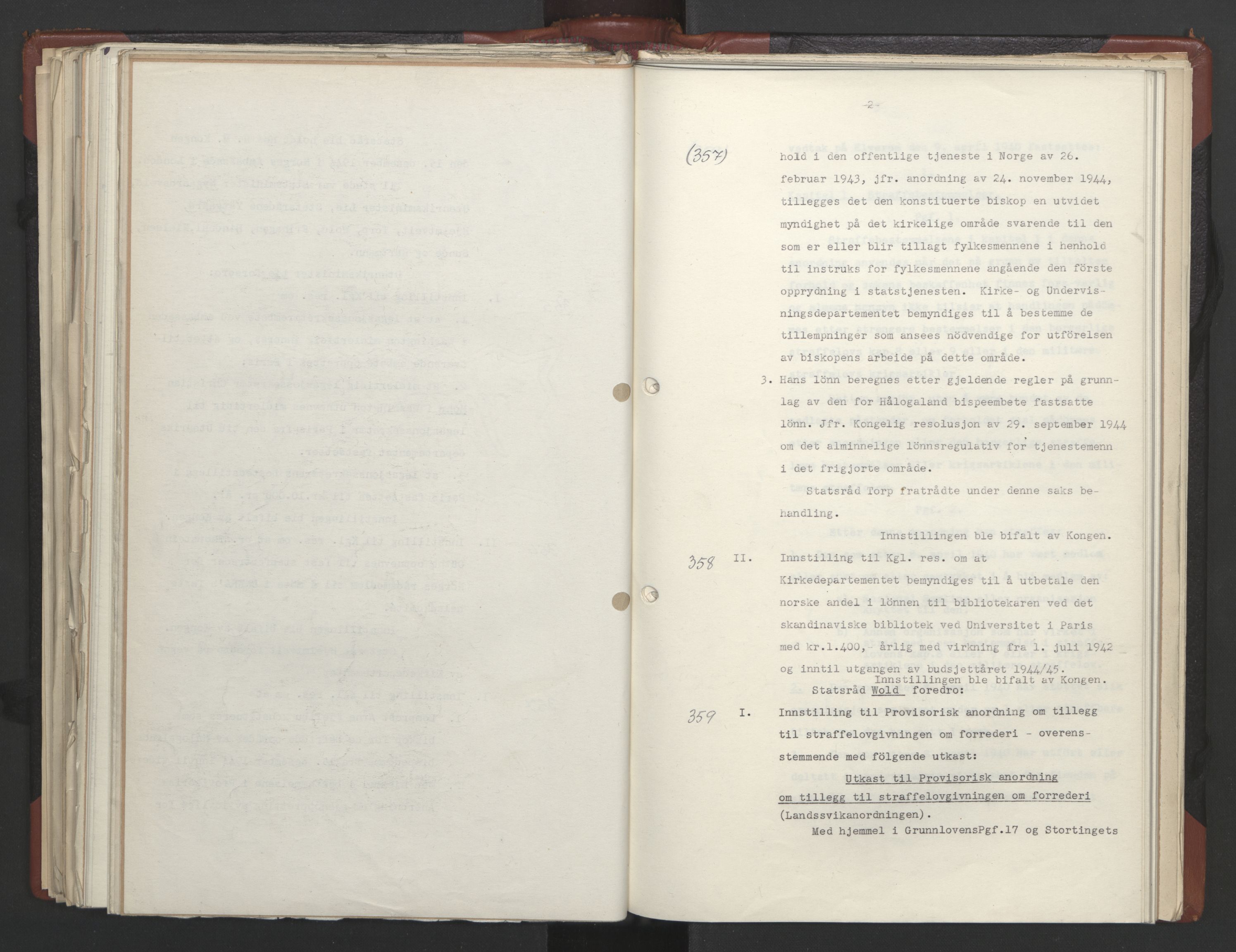 Statsrådssekretariatet, RA/S-1001/A/Ac/L0125: Kgl. res. 21/7-15/12, 1944, p. 218