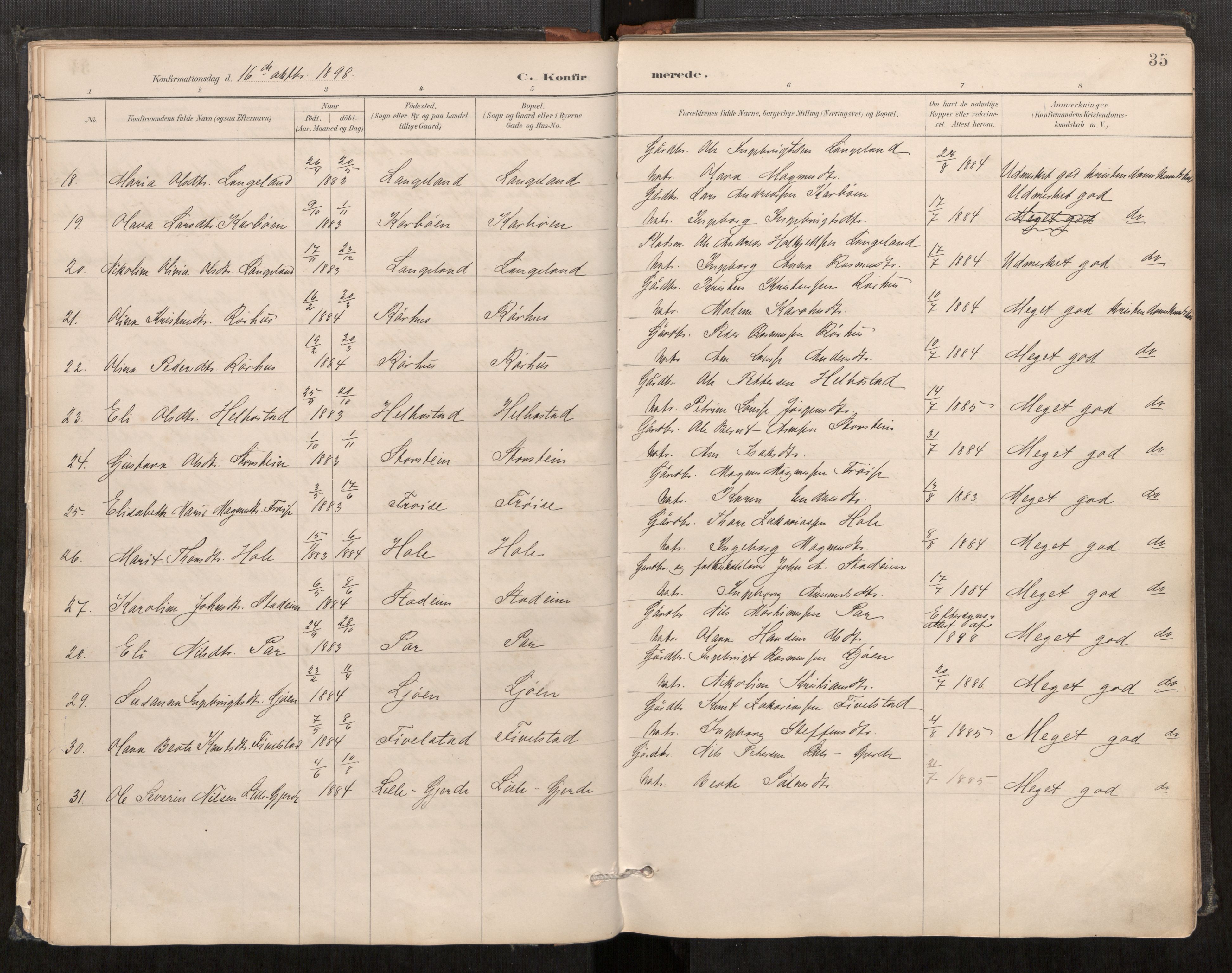 Sunnylven sokneprestkontor, AV/SAT-A-1007/H/Ha/Haa/L0003: Parish register (official) no. 517A10, 1887-1915, p. 35