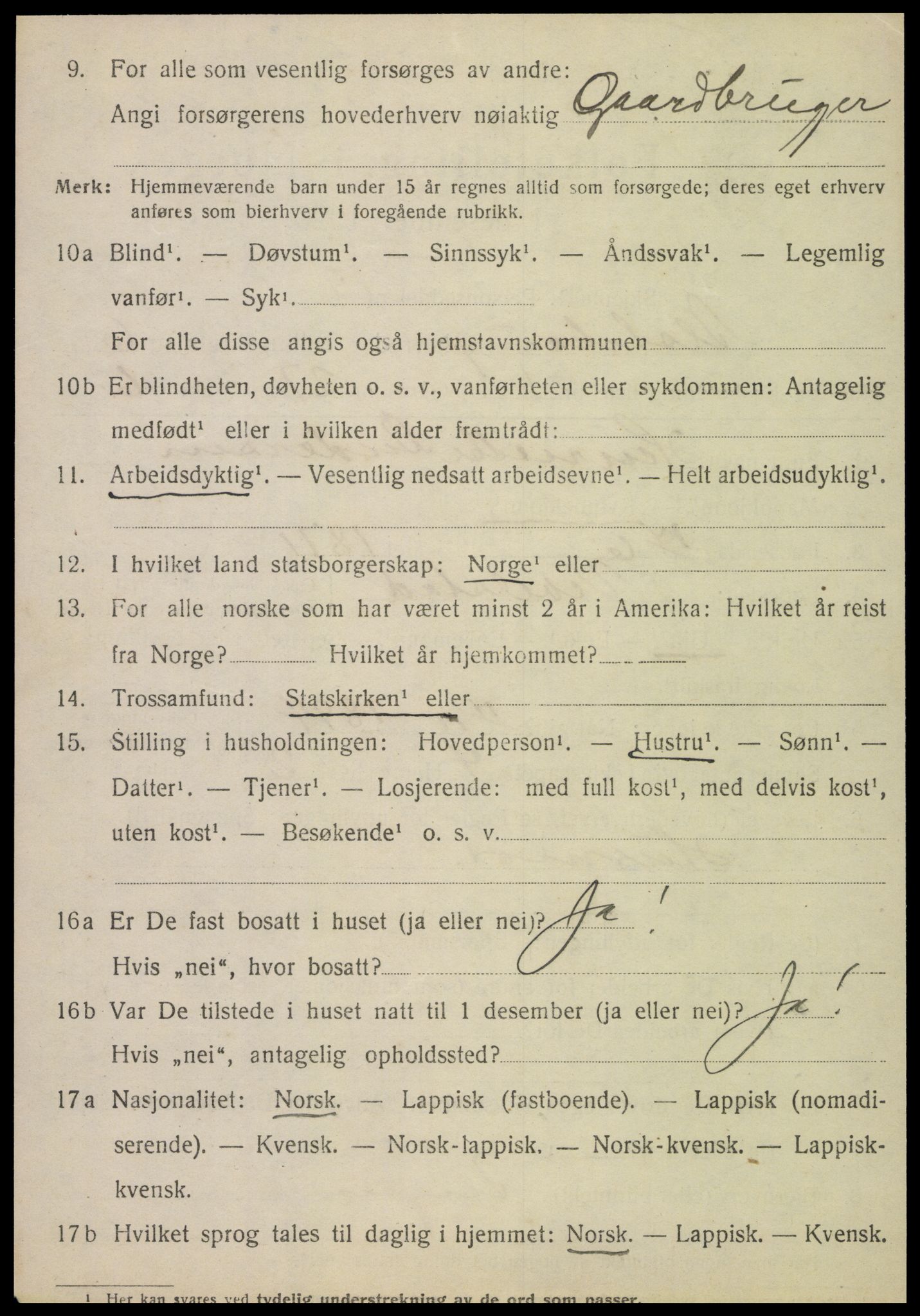 SAT, 1920 census for Alstahaug, 1920, p. 3264