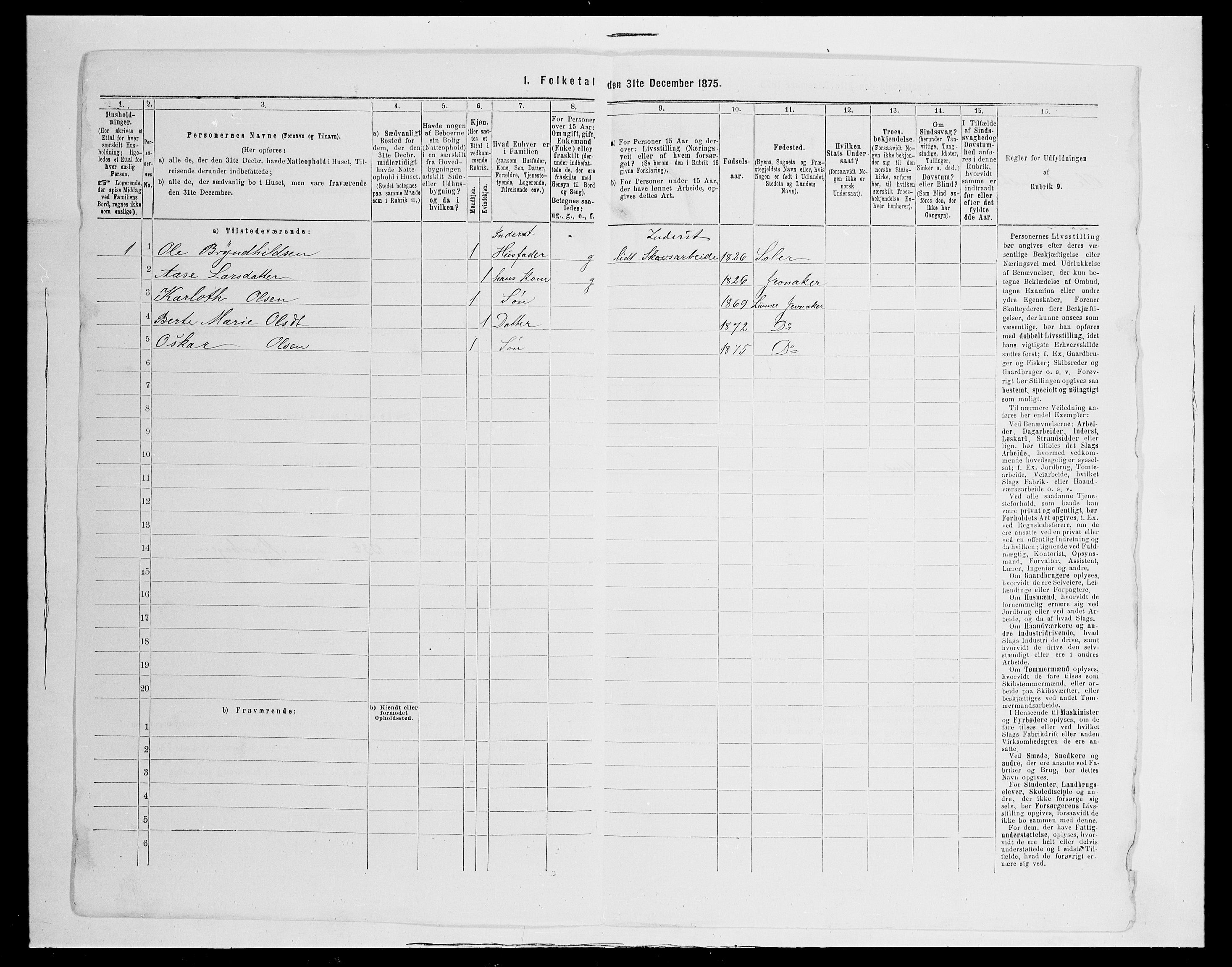 SAH, 1875 census for 0532P Jevnaker, 1875, p. 940
