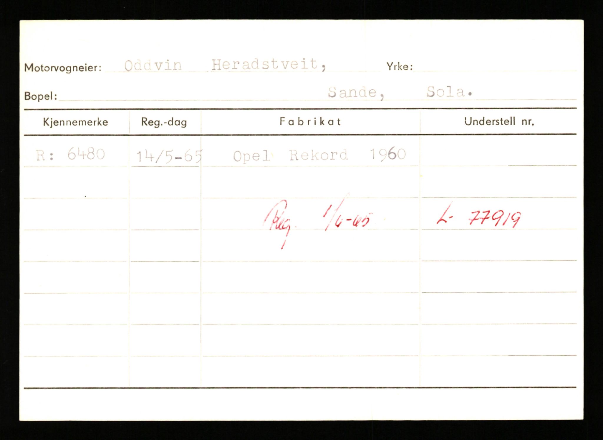 Stavanger trafikkstasjon, SAST/A-101942/0/G/L0002: Registreringsnummer: 5791 - 10405, 1930-1971, p. 313