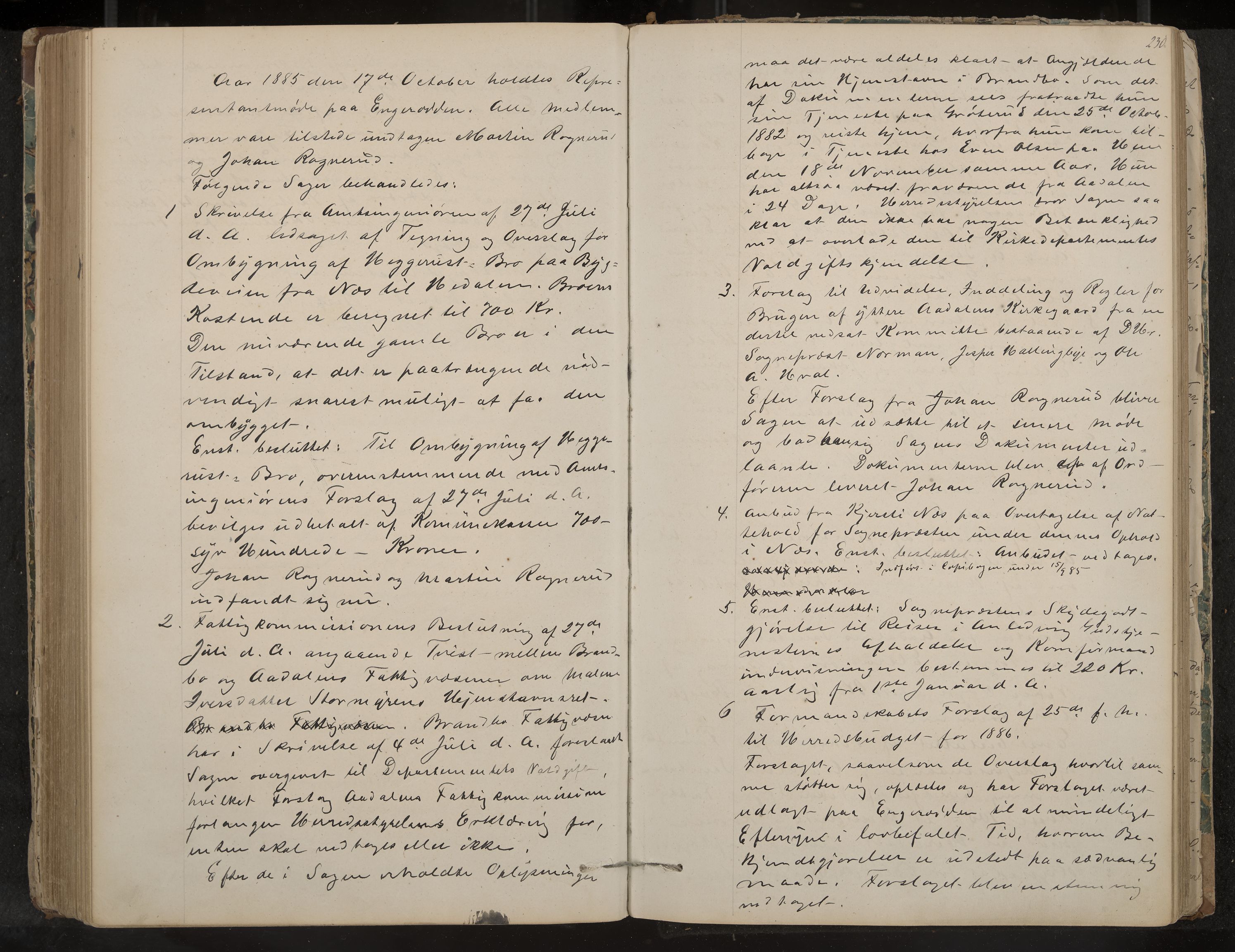 Ådal formannskap og sentraladministrasjon, IKAK/0614021/A/Aa/L0001: Møtebok, 1858-1891, p. 230