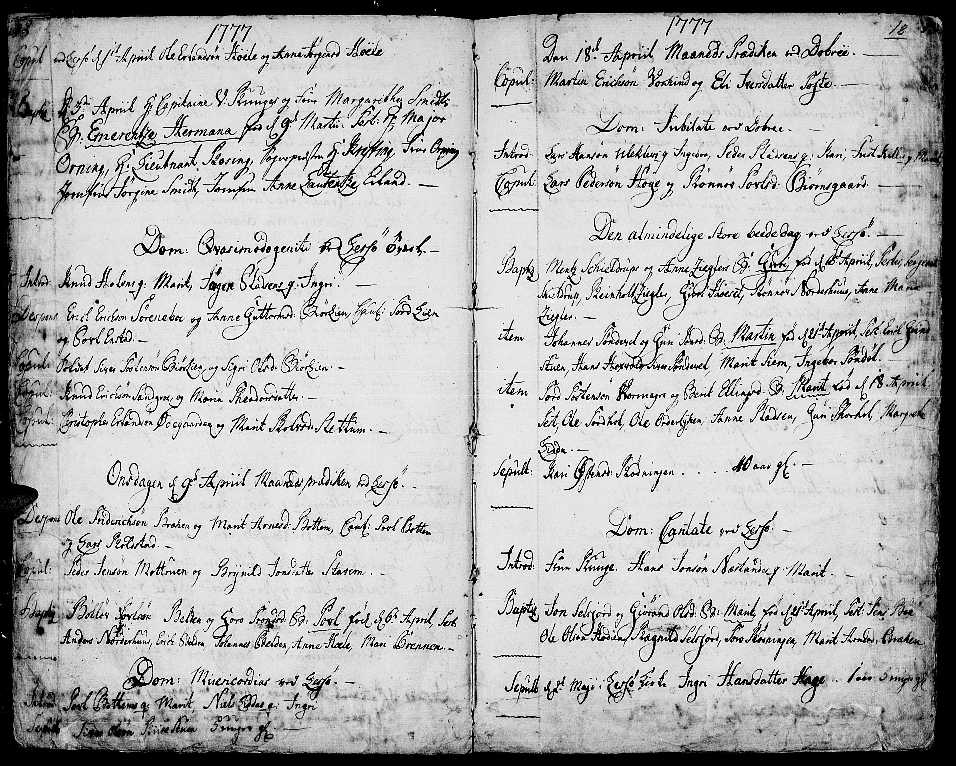 Lesja prestekontor, AV/SAH-PREST-068/H/Ha/Haa/L0003: Parish register (official) no. 3, 1777-1819, p. 12-13