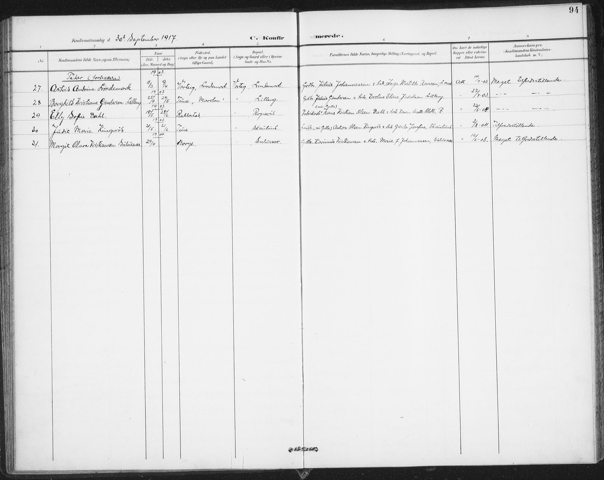 Varteig prestekontor Kirkebøker, AV/SAO-A-10447a/F/Fa/L0003: Parish register (official) no. 3, 1899-1919, p. 94