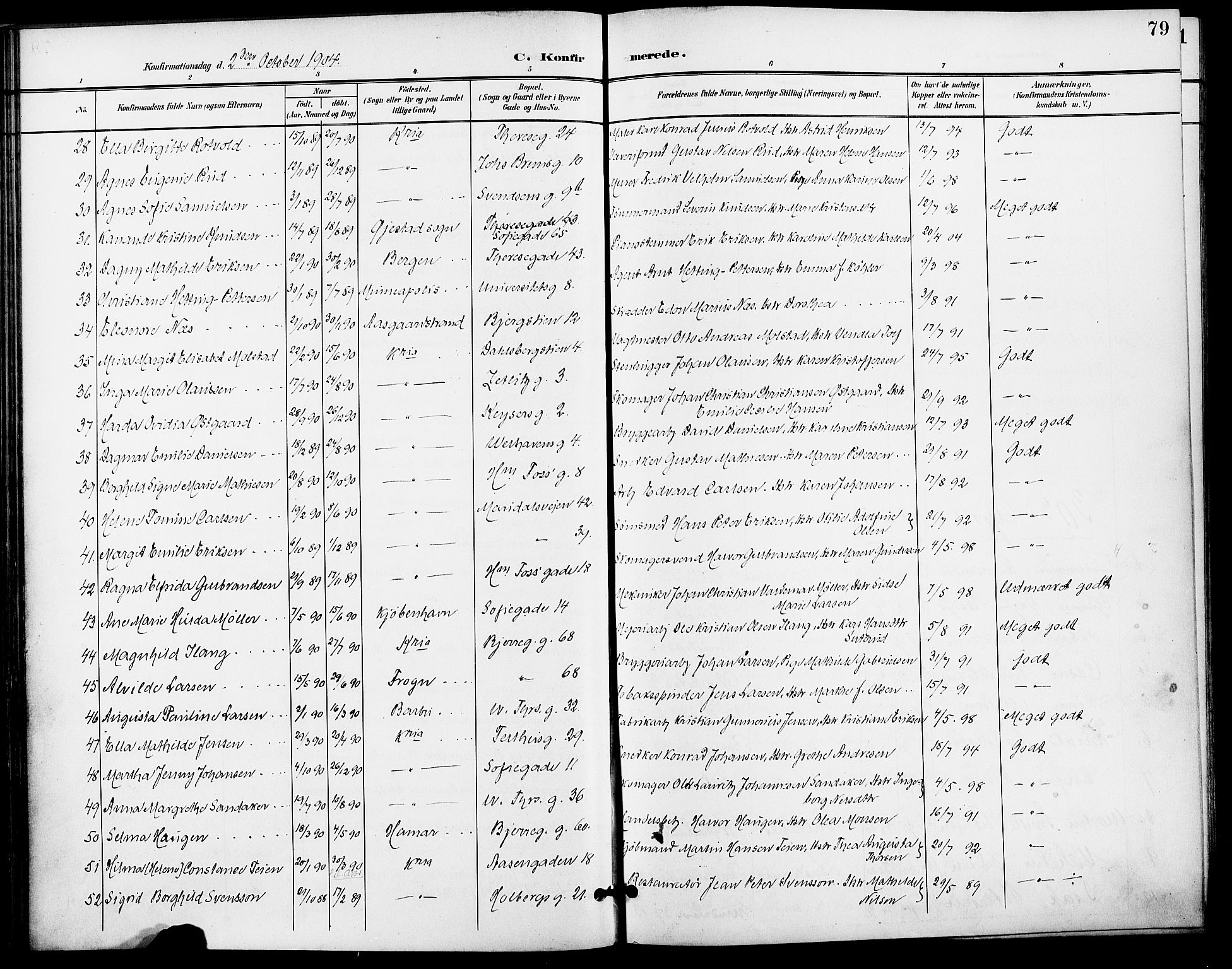 Gamle Aker prestekontor Kirkebøker, SAO/A-10617a/F/L0012: Parish register (official) no. 12, 1898-1910, p. 79