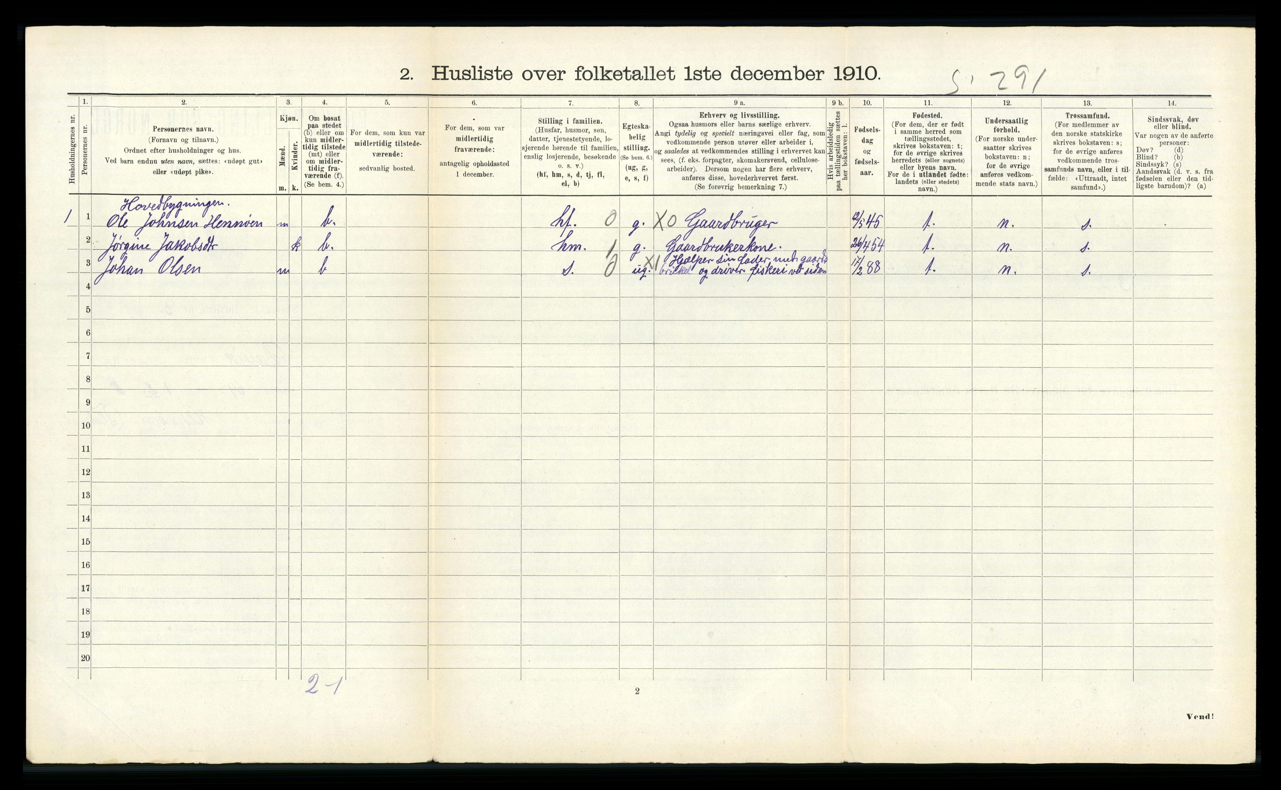 RA, 1910 census for Davik, 1910, p. 693