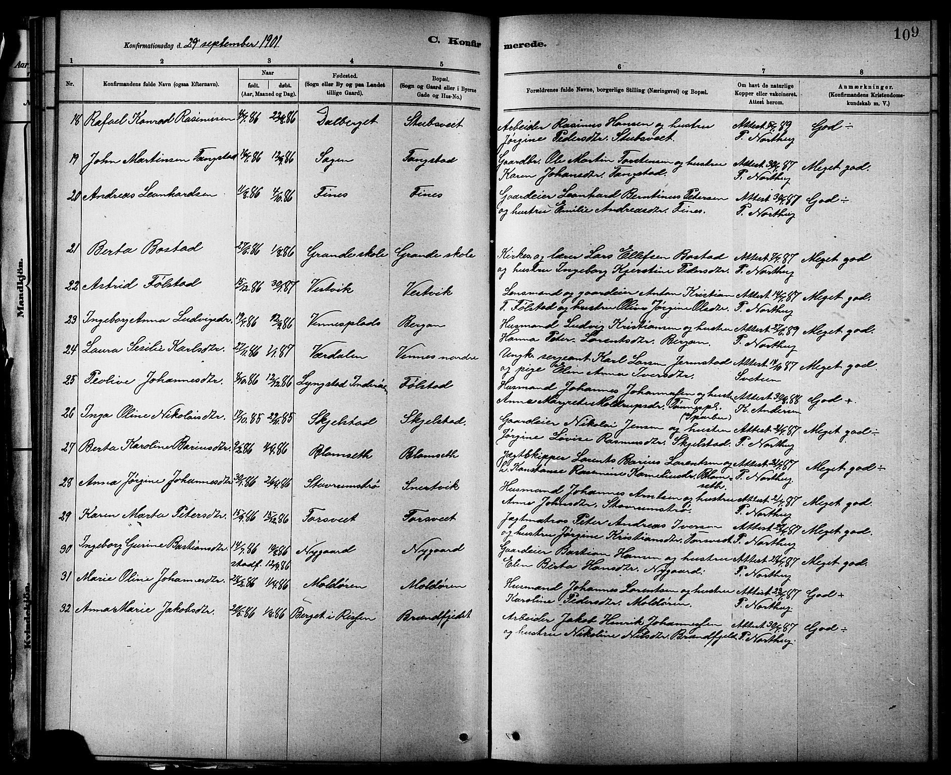 Ministerialprotokoller, klokkerbøker og fødselsregistre - Nord-Trøndelag, SAT/A-1458/744/L0423: Parish register (copy) no. 744C02, 1886-1905, p. 109