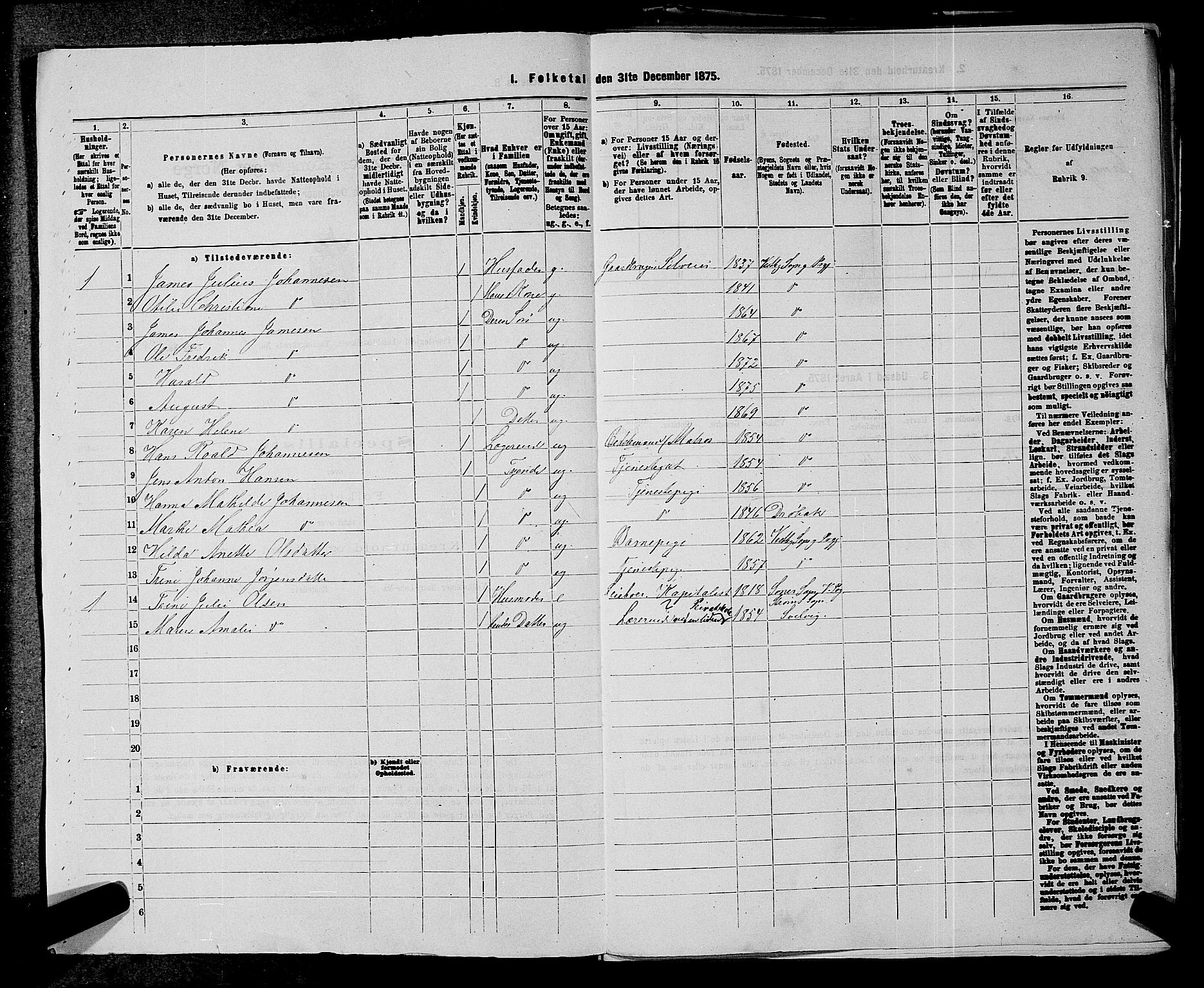 RA, 1875 census for 0211L Vestby/Vestby, Garder og Såner, 1875, p. 28