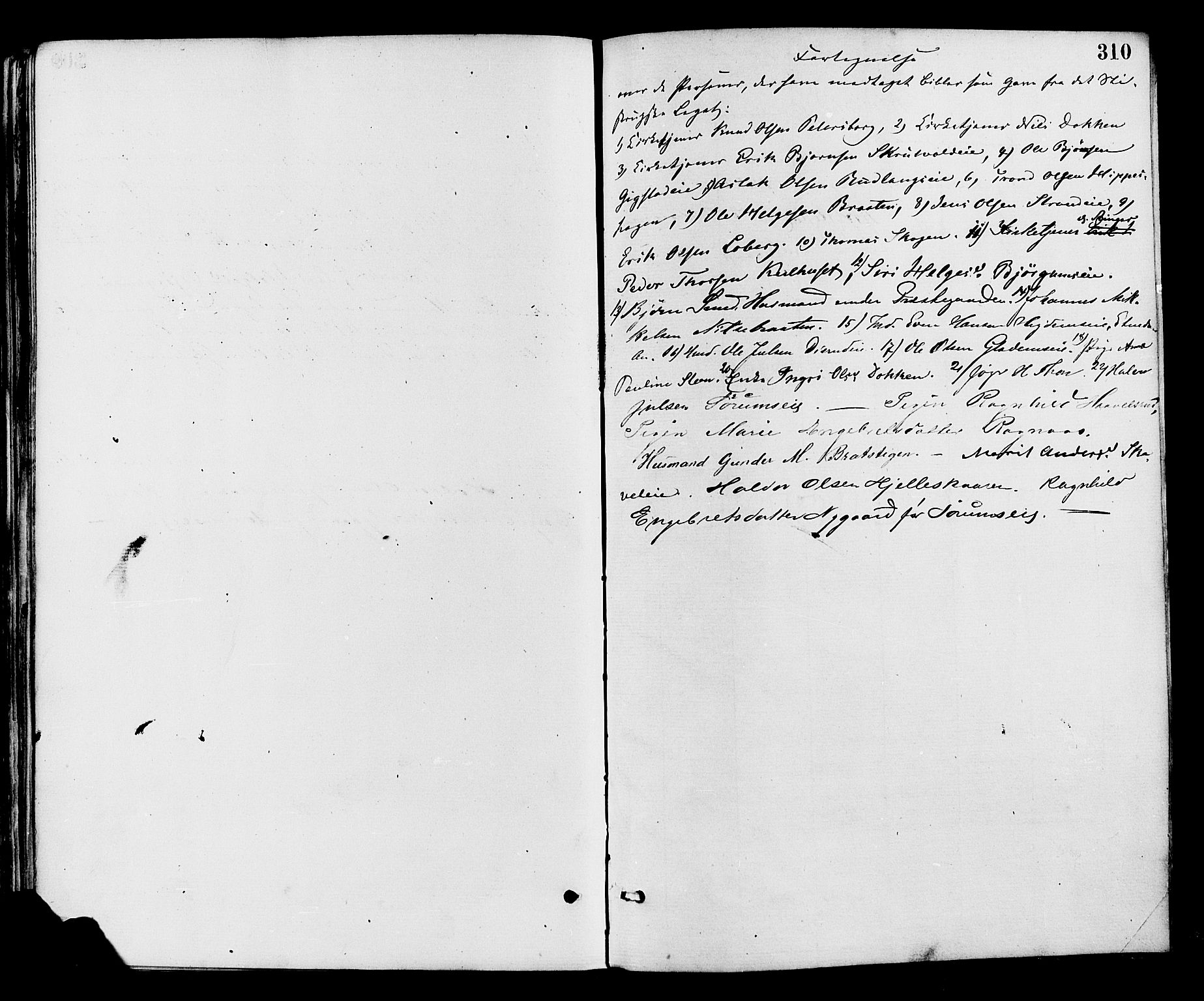 Nord-Aurdal prestekontor, SAH/PREST-132/H/Ha/Haa/L0009: Parish register (official) no. 9, 1876-1882, p. 310